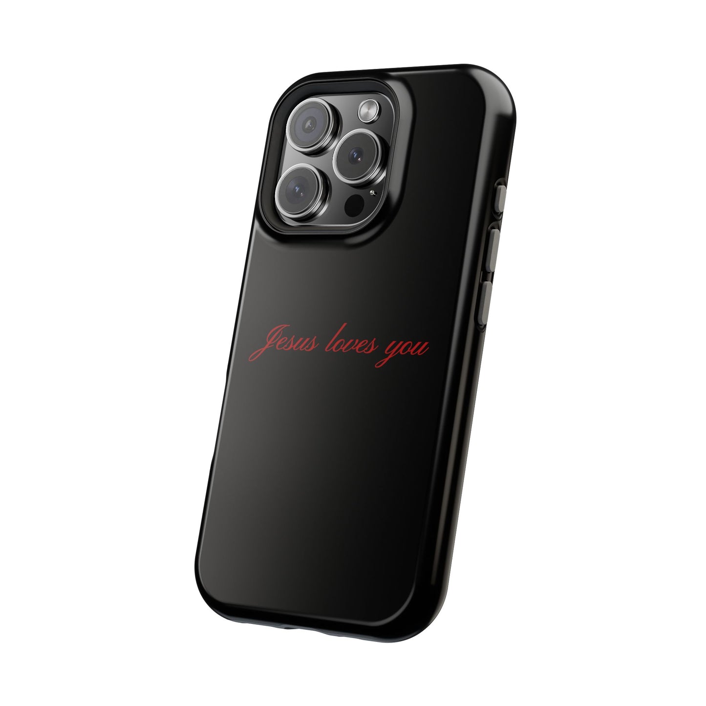 Jesus loves you Black MagSafe Phone Case