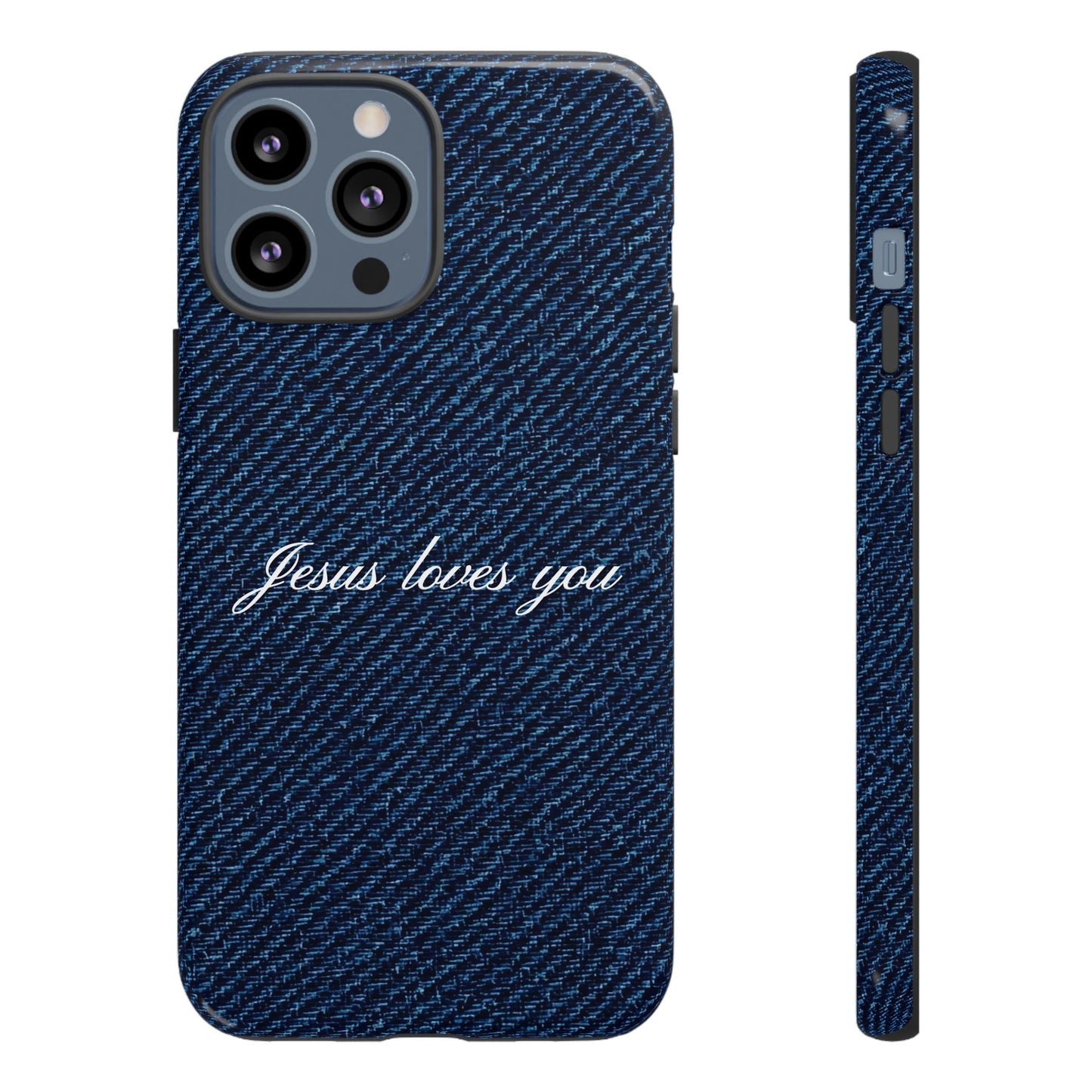 Jesus loves you Dark Denim Phone Case