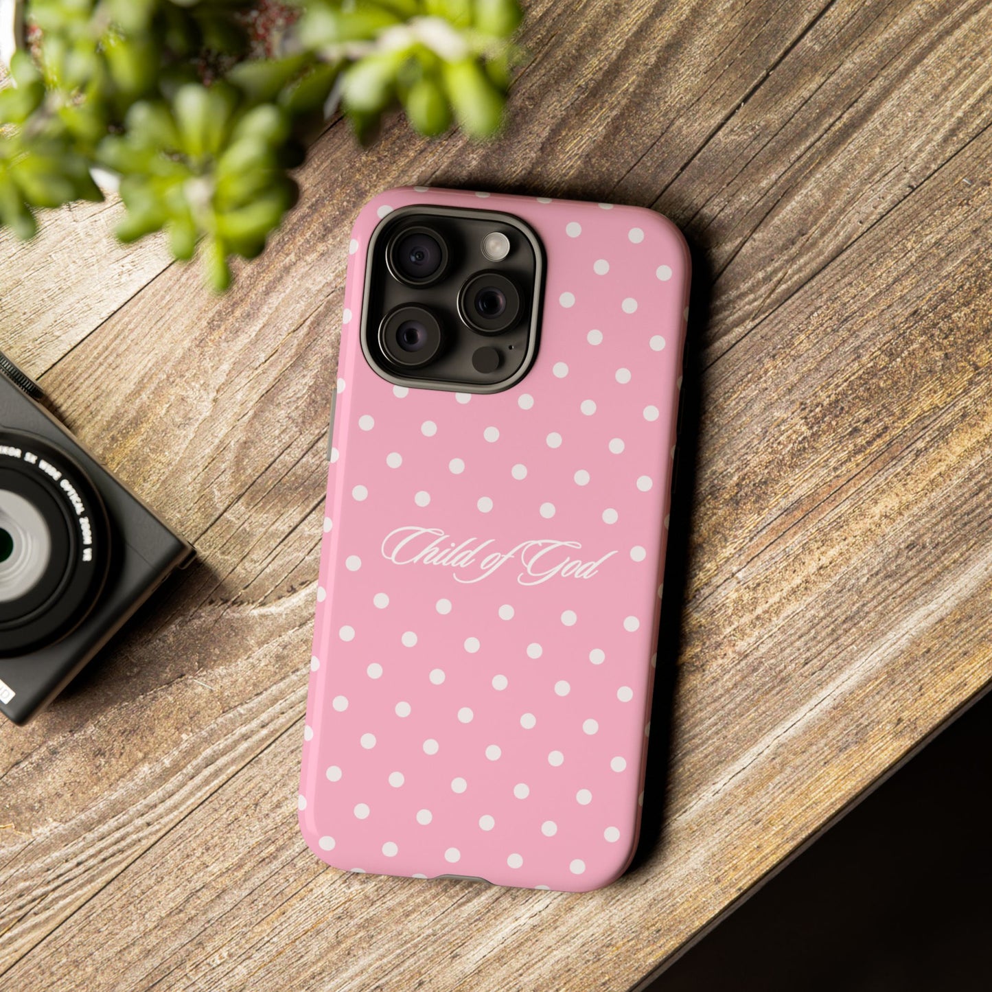Child of God Pink Polka Dot Phone Case