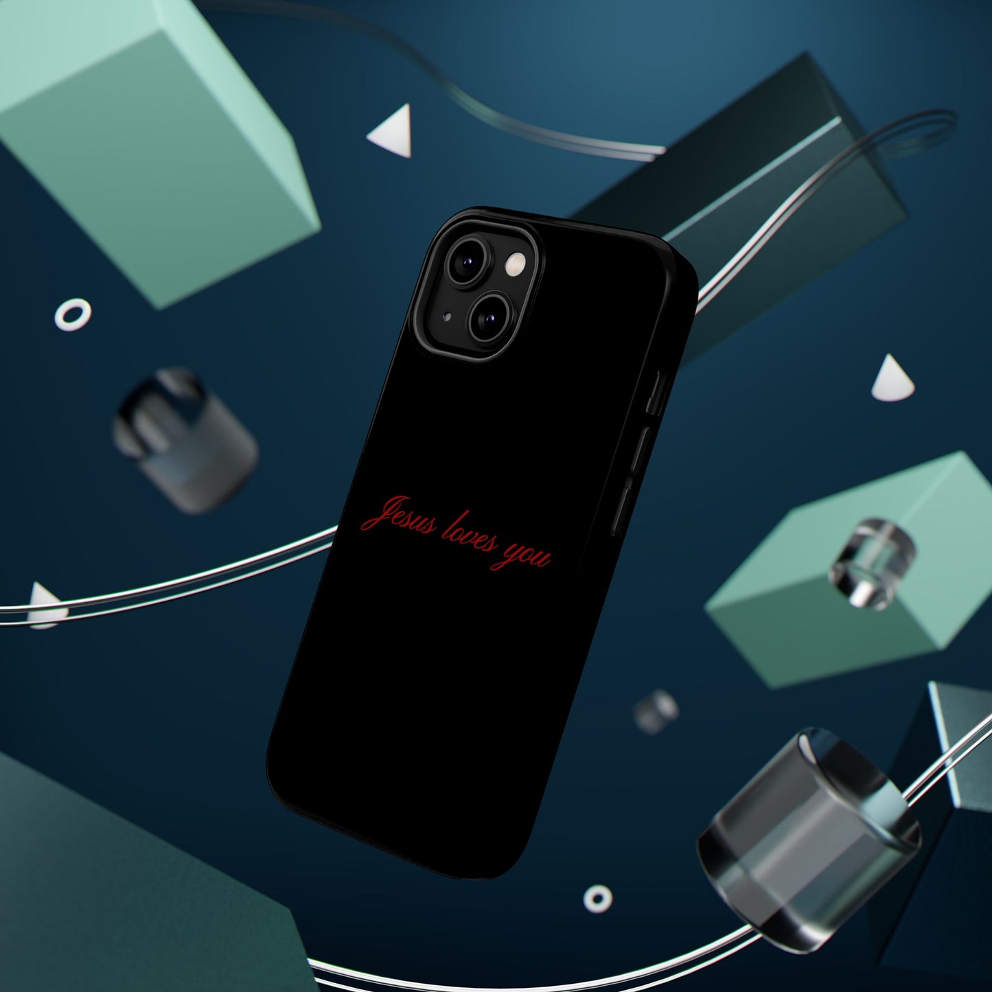 Jesus loves you Black MagSafe Phone Case