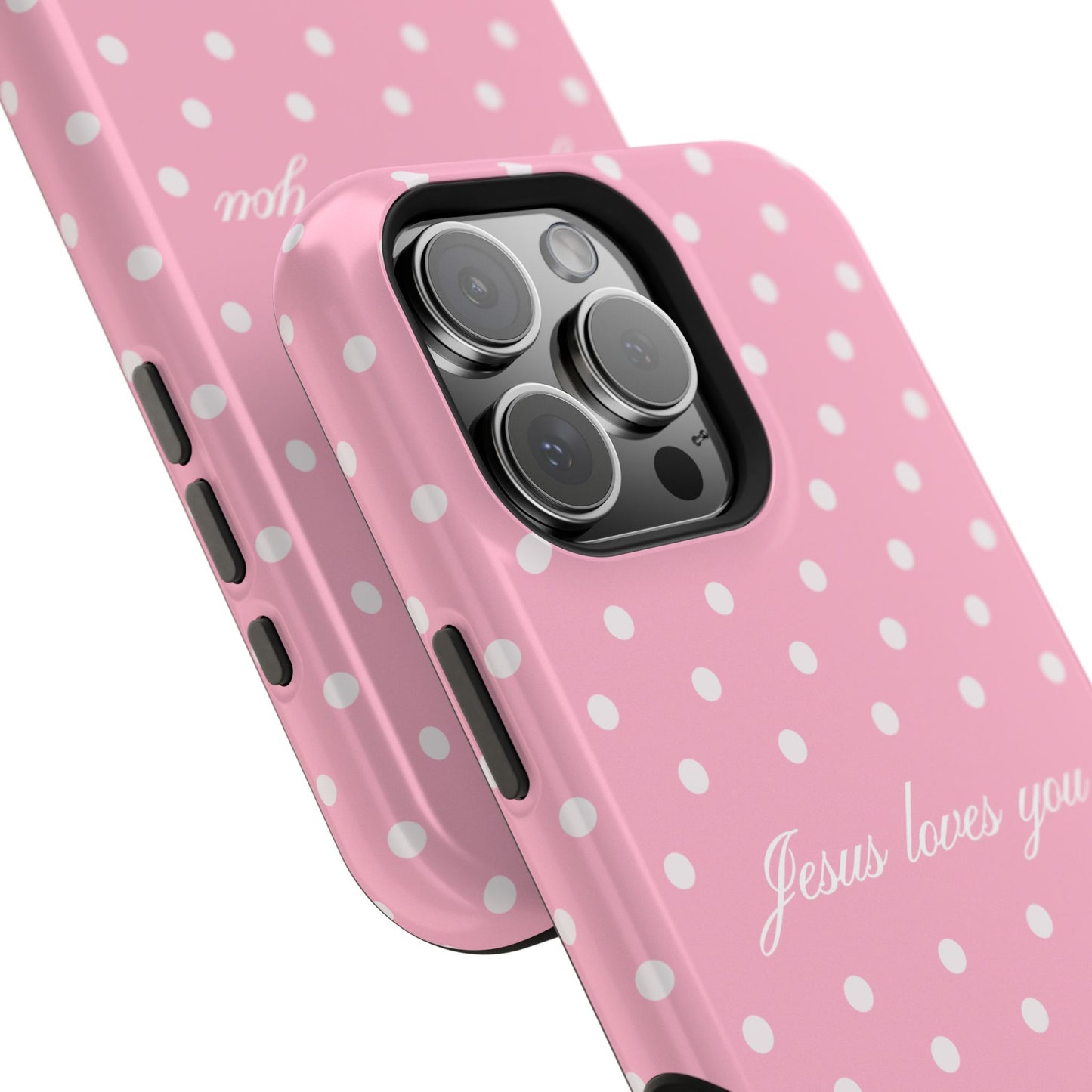 Jesus loves you Pink Polka Dot MagSafe Phone Case