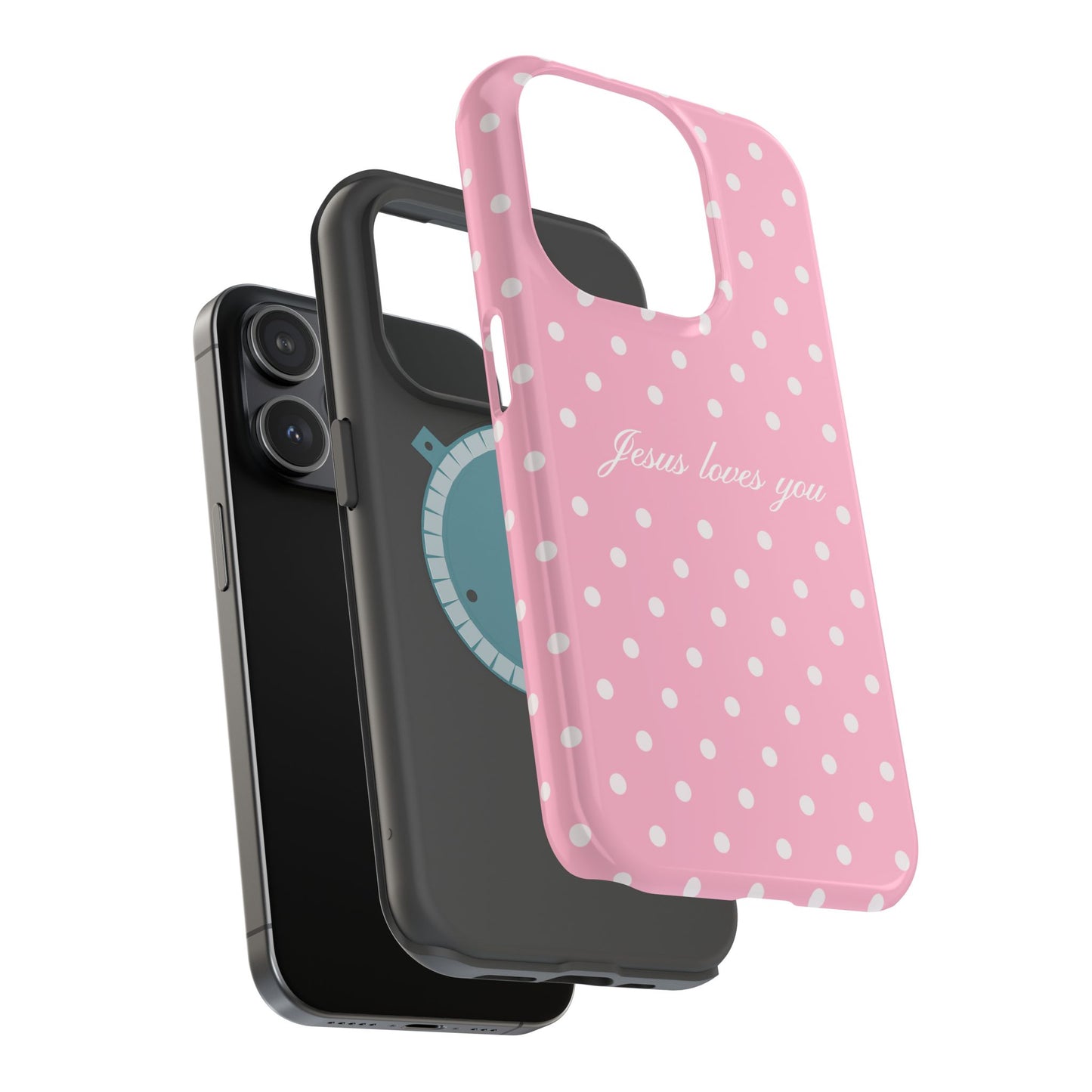 Jesus loves you Pink Polka Dot MagSafe Phone Case