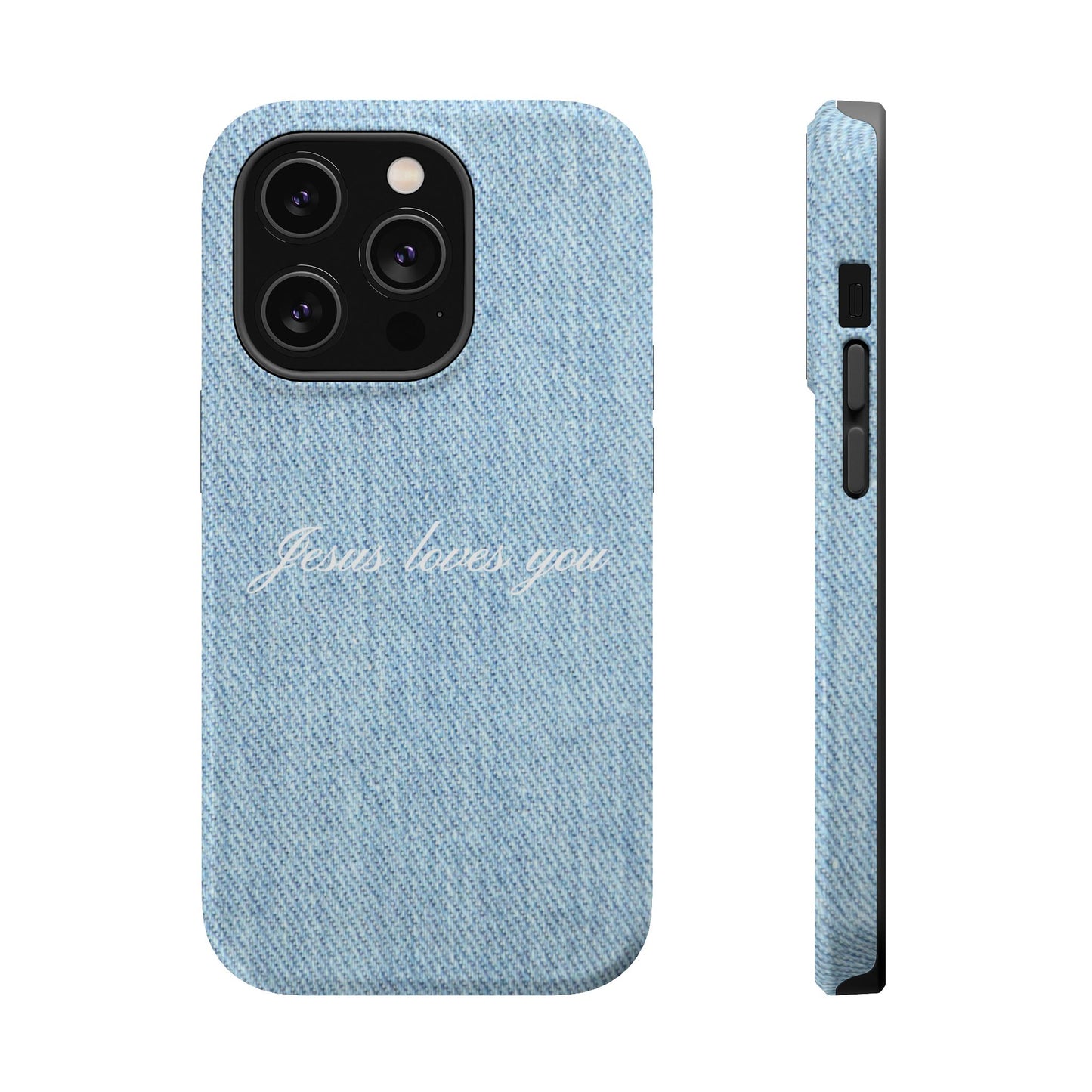 Jesus loves you Denim Phone Case MagSafe