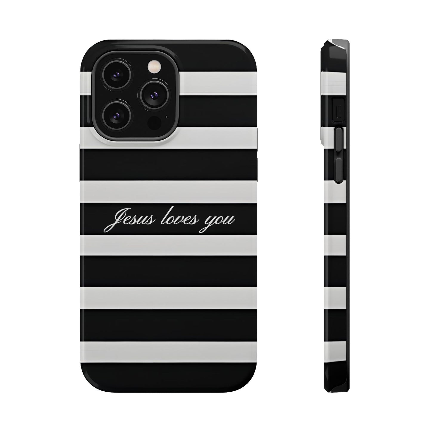 Jesus loves you Striped MagSafe Phone Case