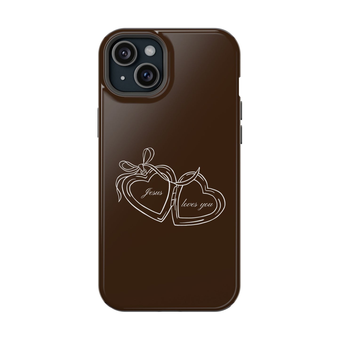 Jesus loves you Locket Espresso MagSafe Phone Case