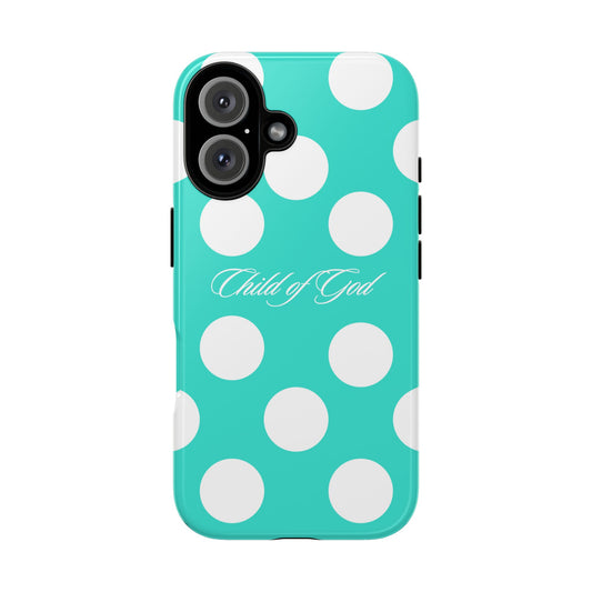 Child of God Turquoise Polka Dot Phone Case