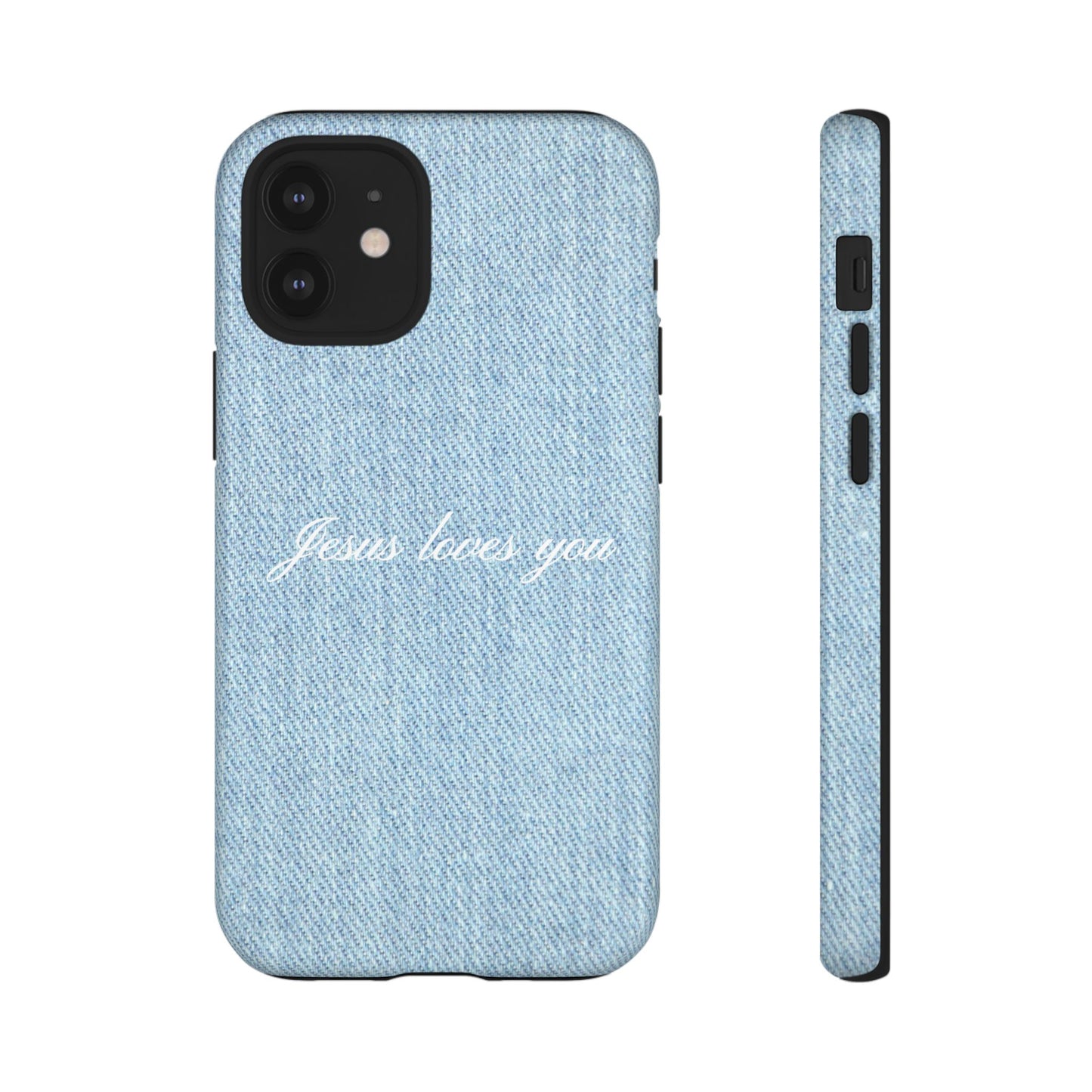 Jesus loves you Denim Phone Case