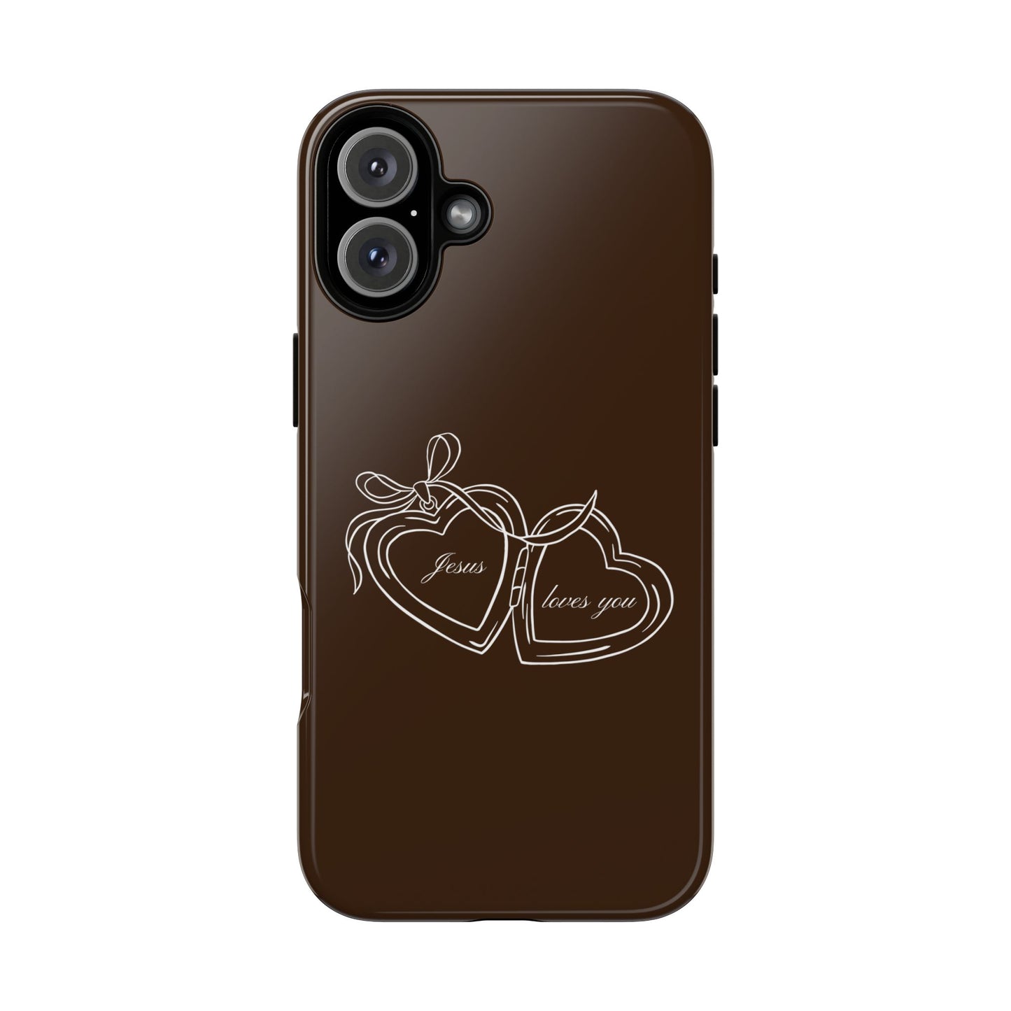 Jesus loves you Locket Espresso Phone Case