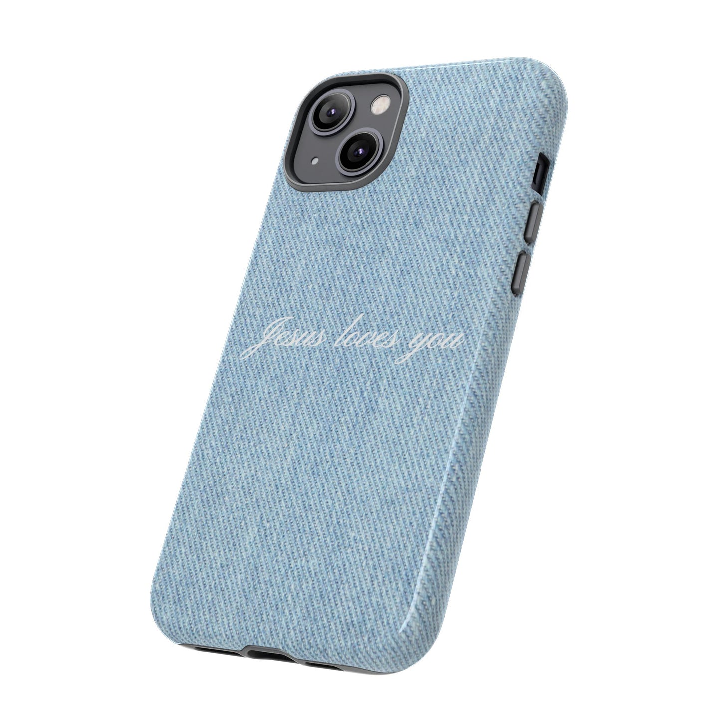 Jesus loves you Denim Phone Case