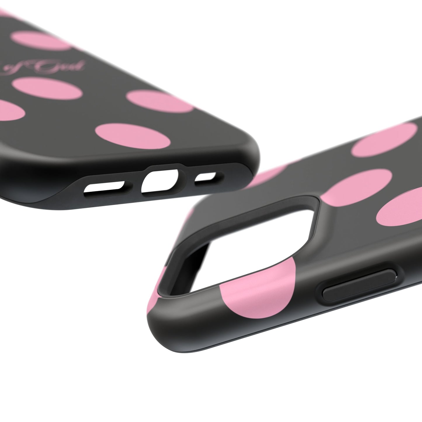 Child of God Pink and Black Polka Dot MagSafe Phone Case