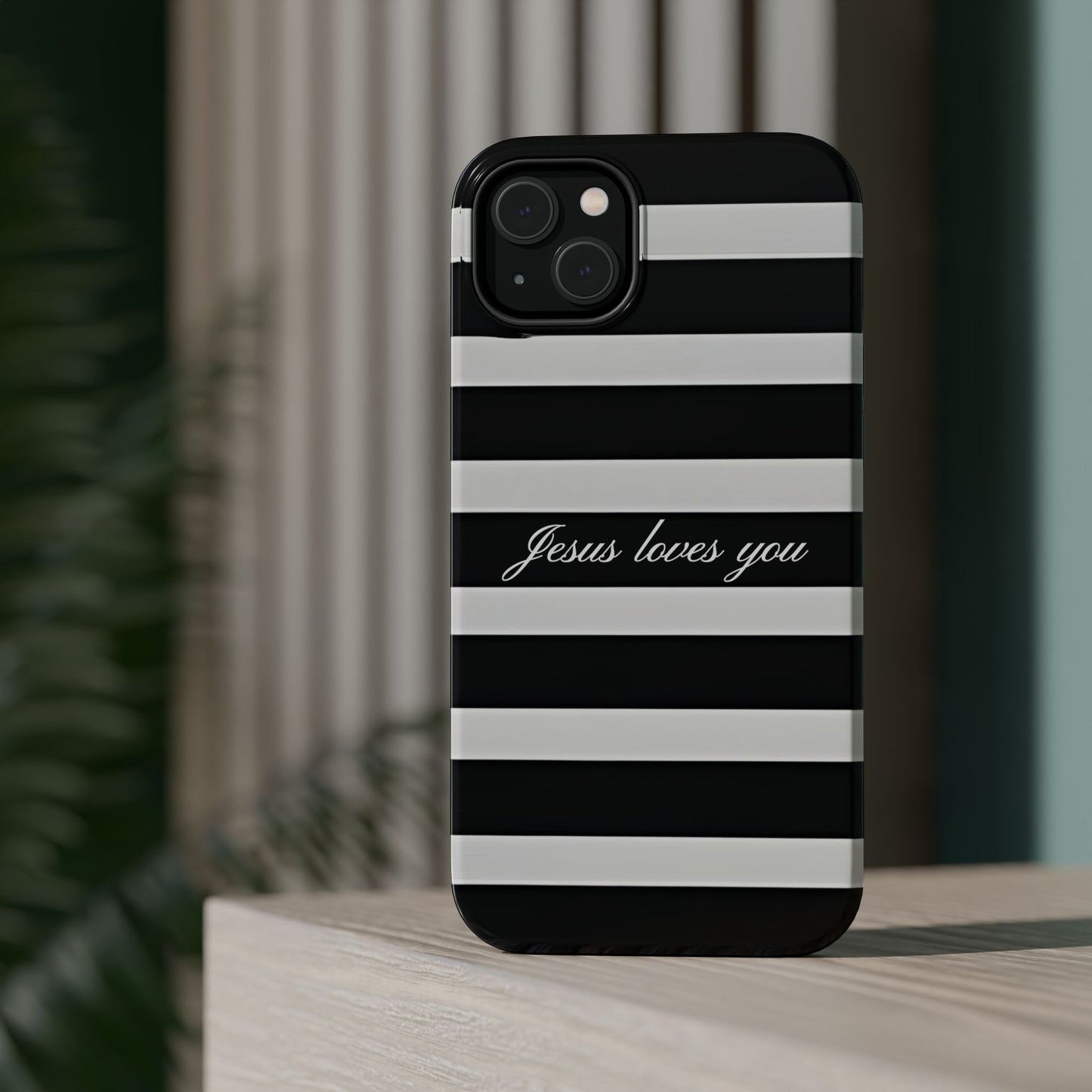 Jesus loves you Striped MagSafe Phone Case
