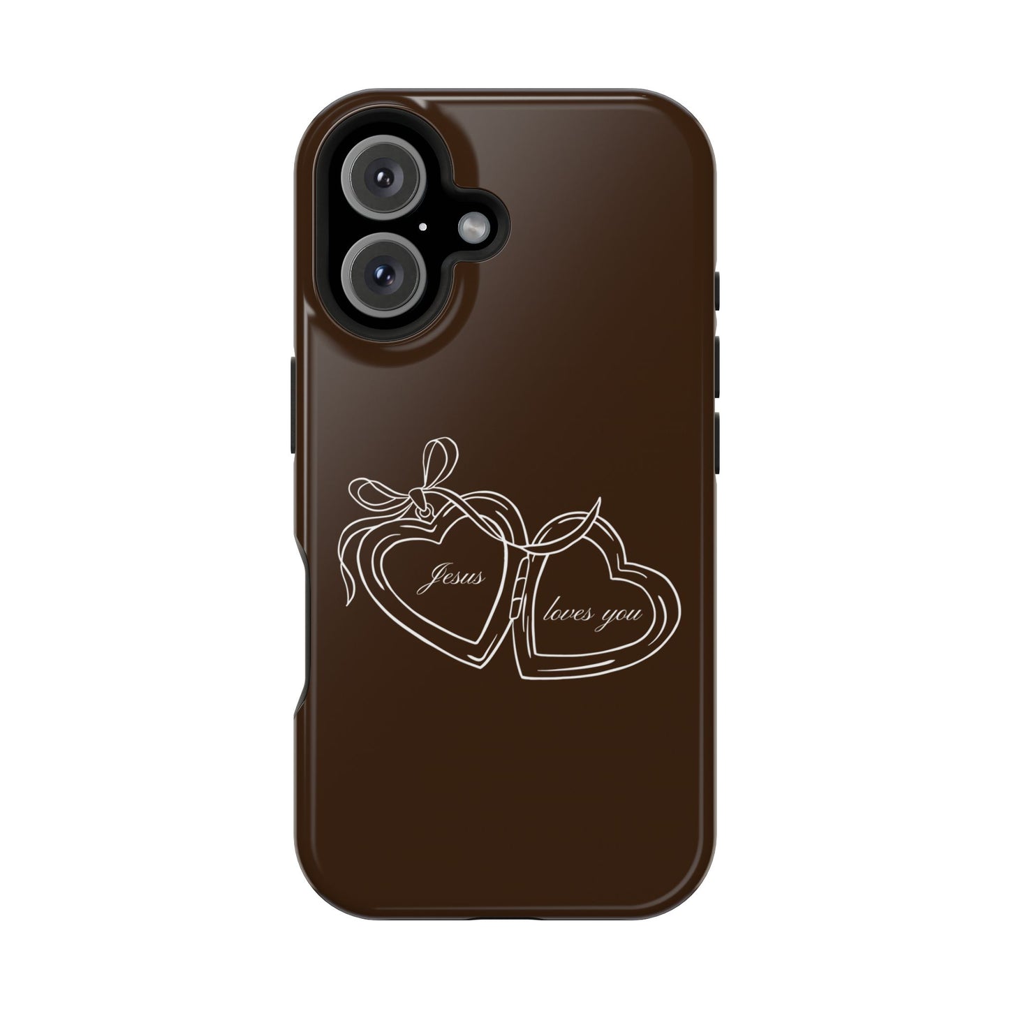 Jesus loves you Locket Espresso MagSafe Phone Case