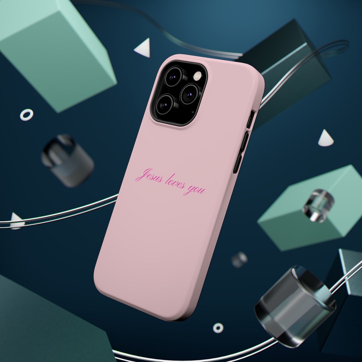 Jesus loves you Baby Pink Phone Case MagSafe