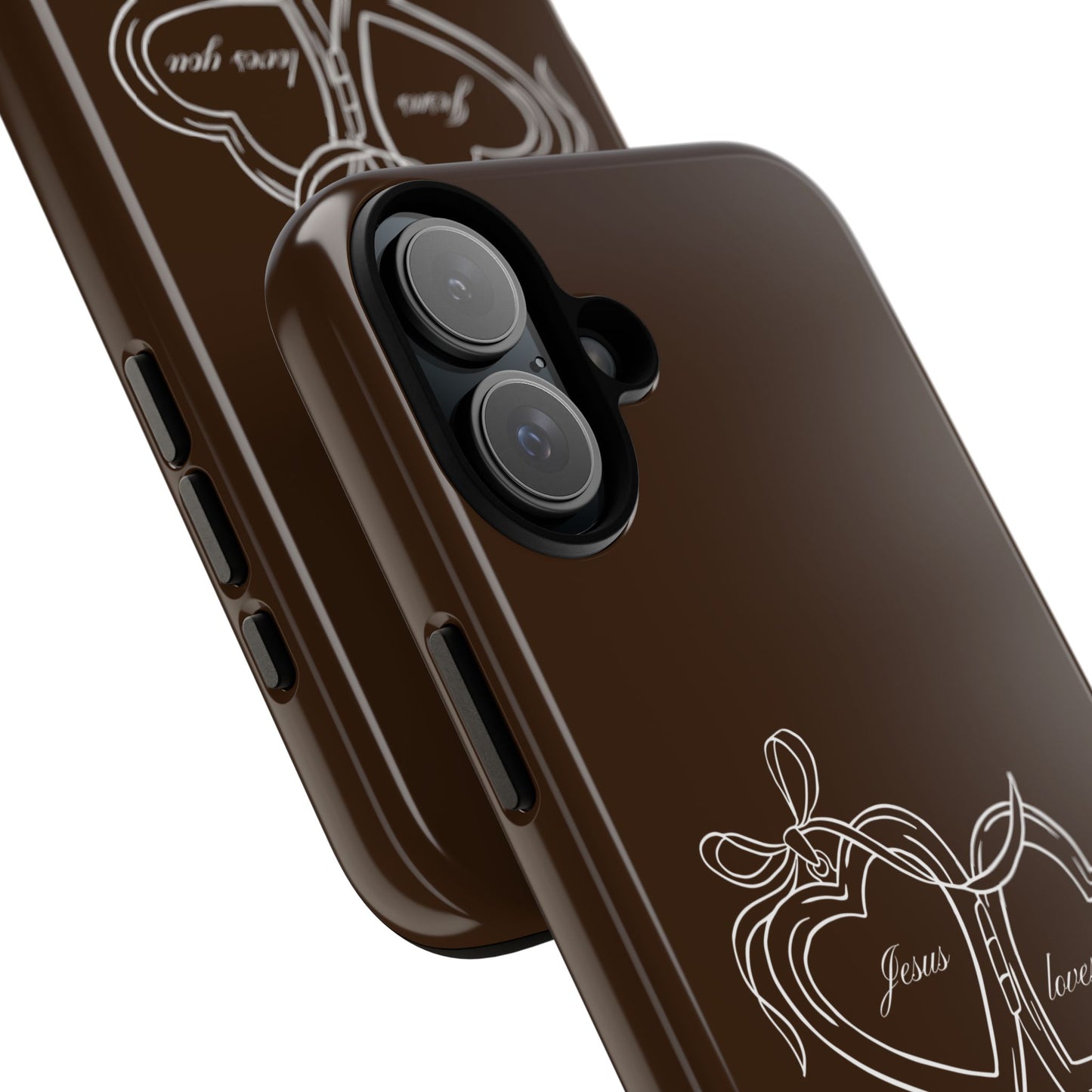 Jesus loves you Locket Espresso Phone Case