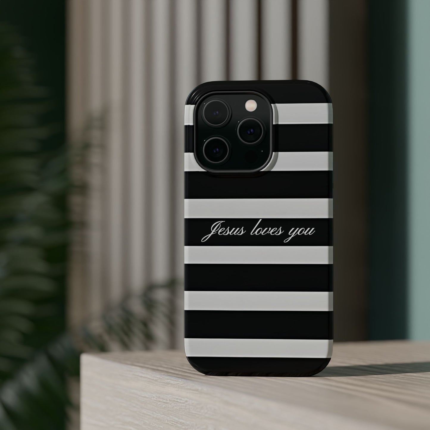 Jesus loves you Striped MagSafe Phone Case