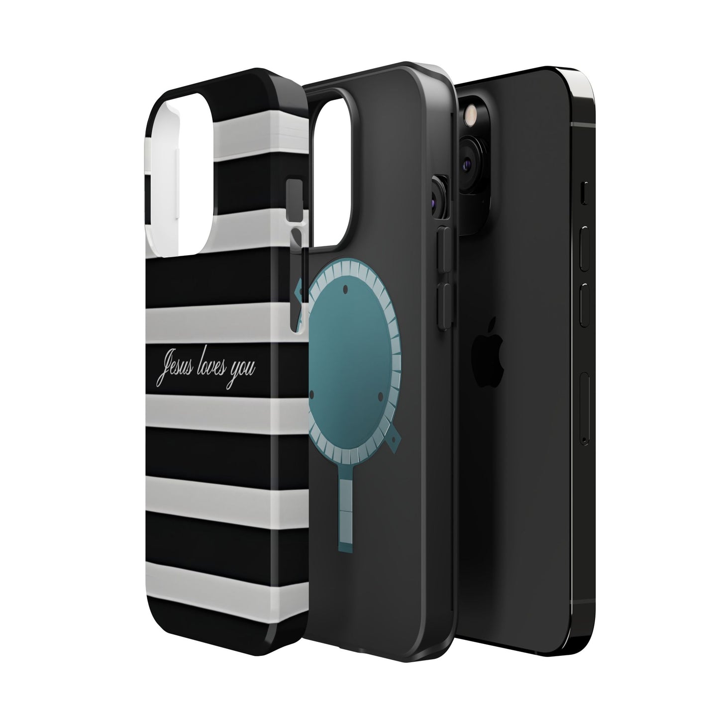Jesus loves you Striped MagSafe Phone Case