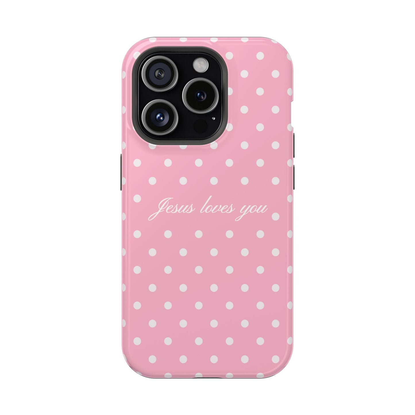 Jesus loves you Pink Polka Dot MagSafe Phone Case