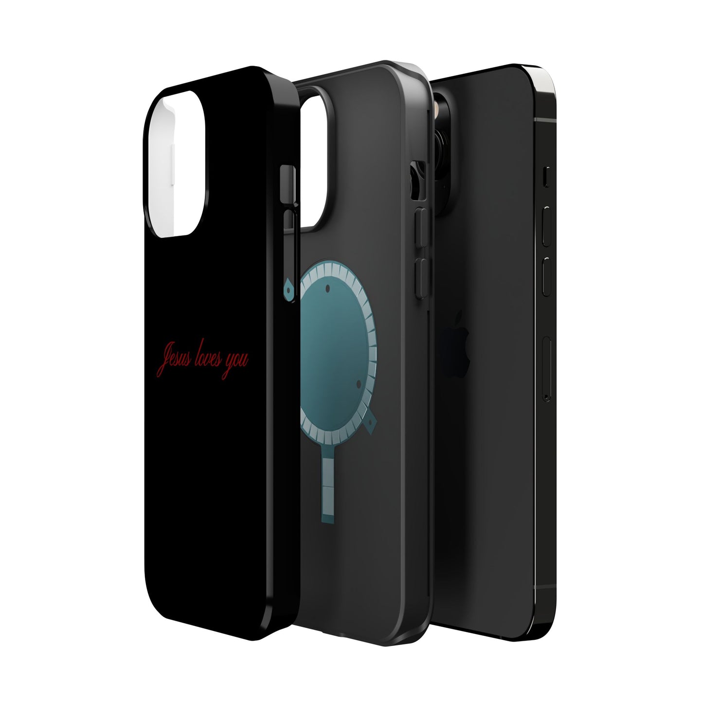 Jesus loves you Black MagSafe Phone Case