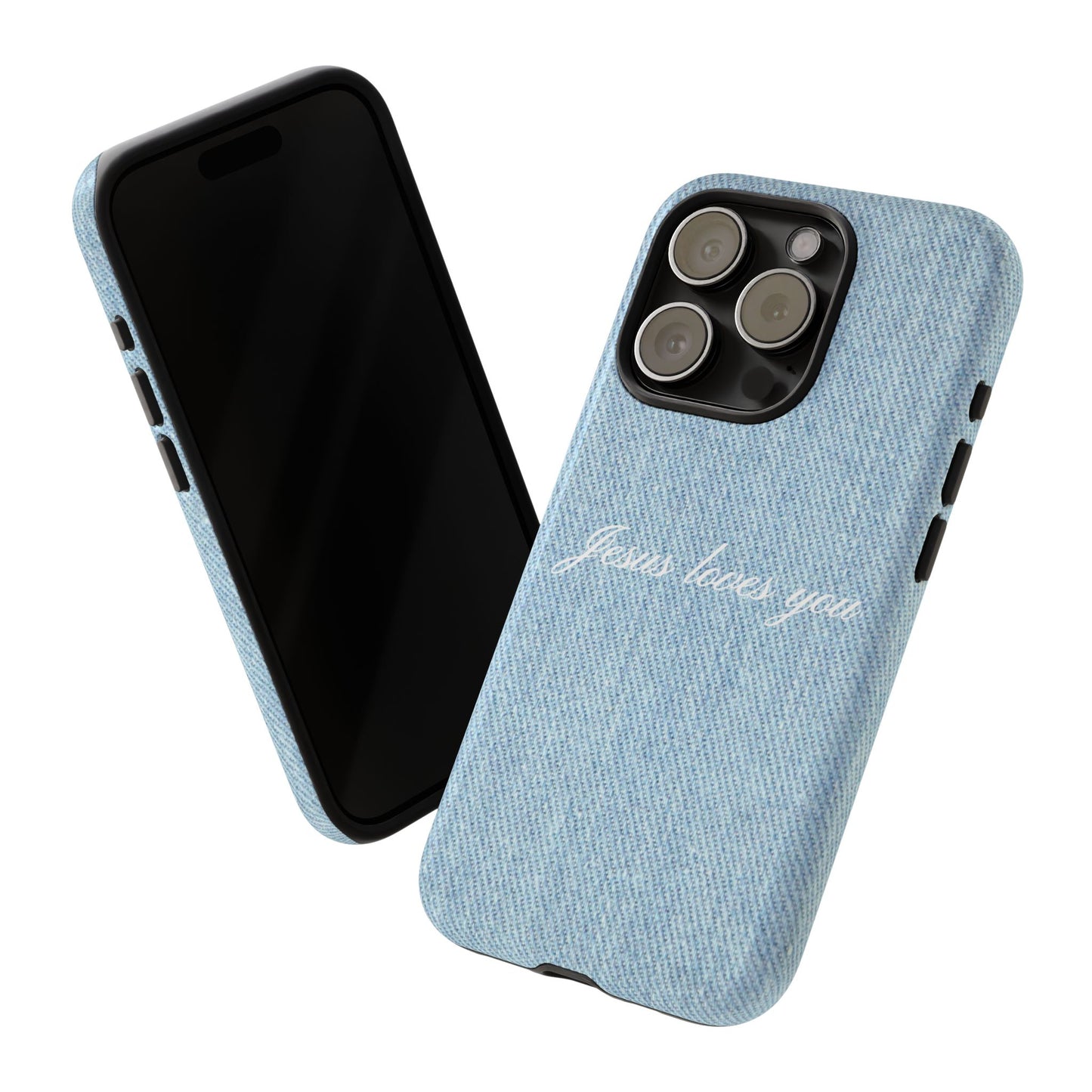 Jesus loves you Denim Phone Case
