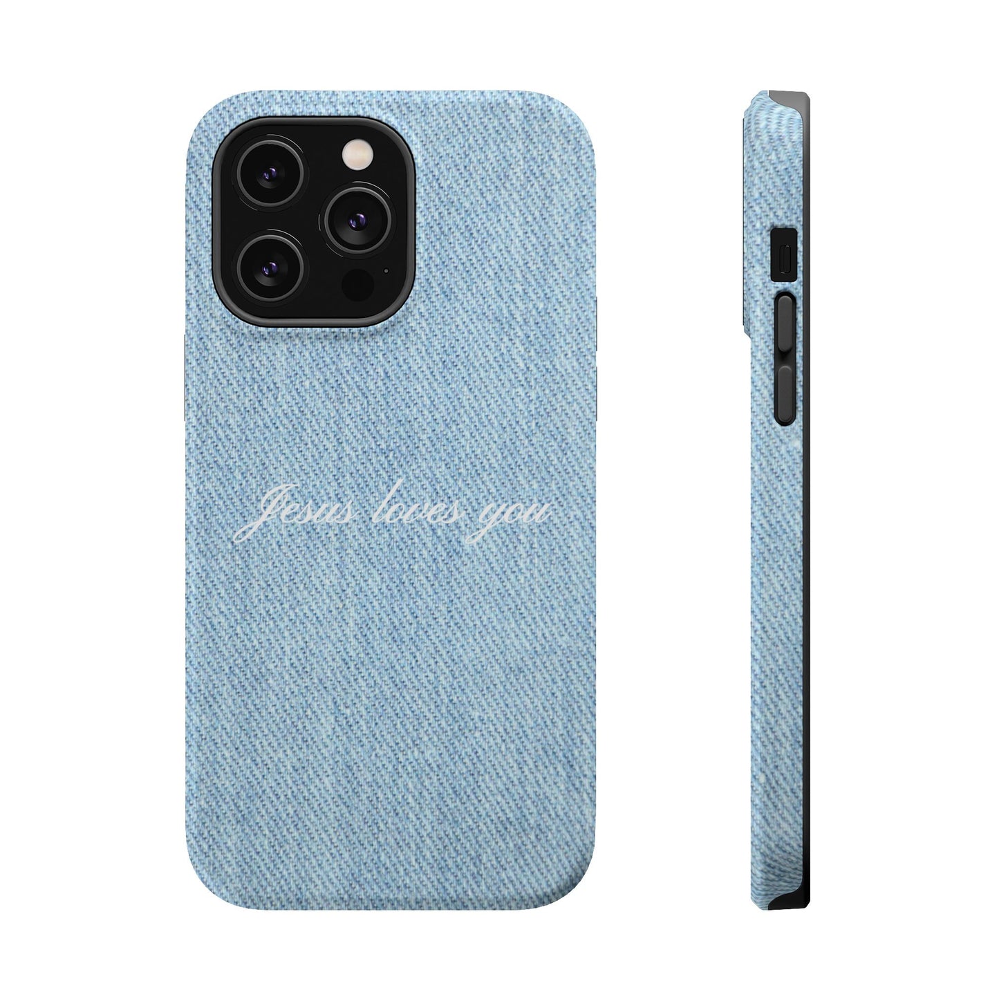 Jesus loves you Denim Phone Case MagSafe