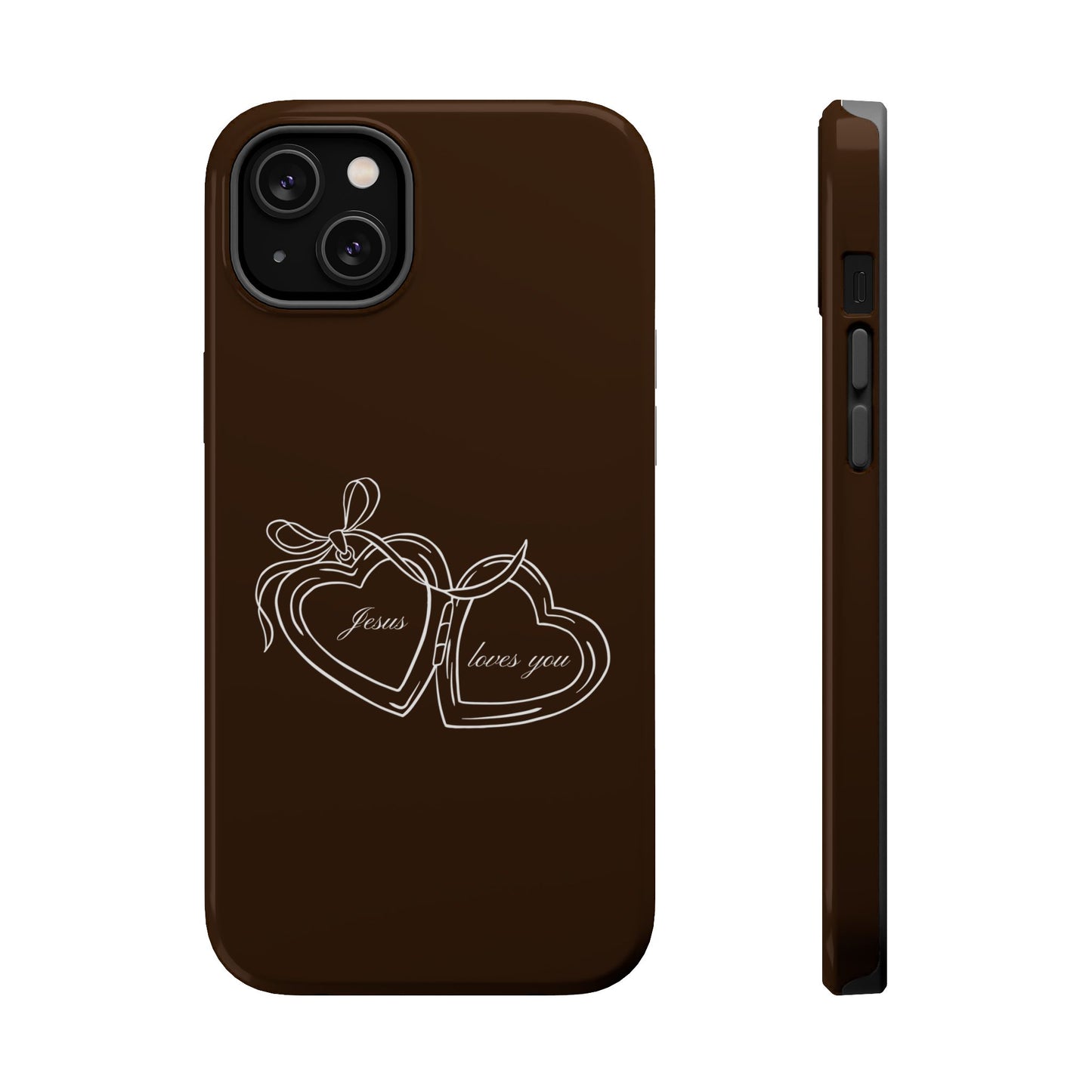 Jesus loves you Locket Espresso MagSafe Phone Case