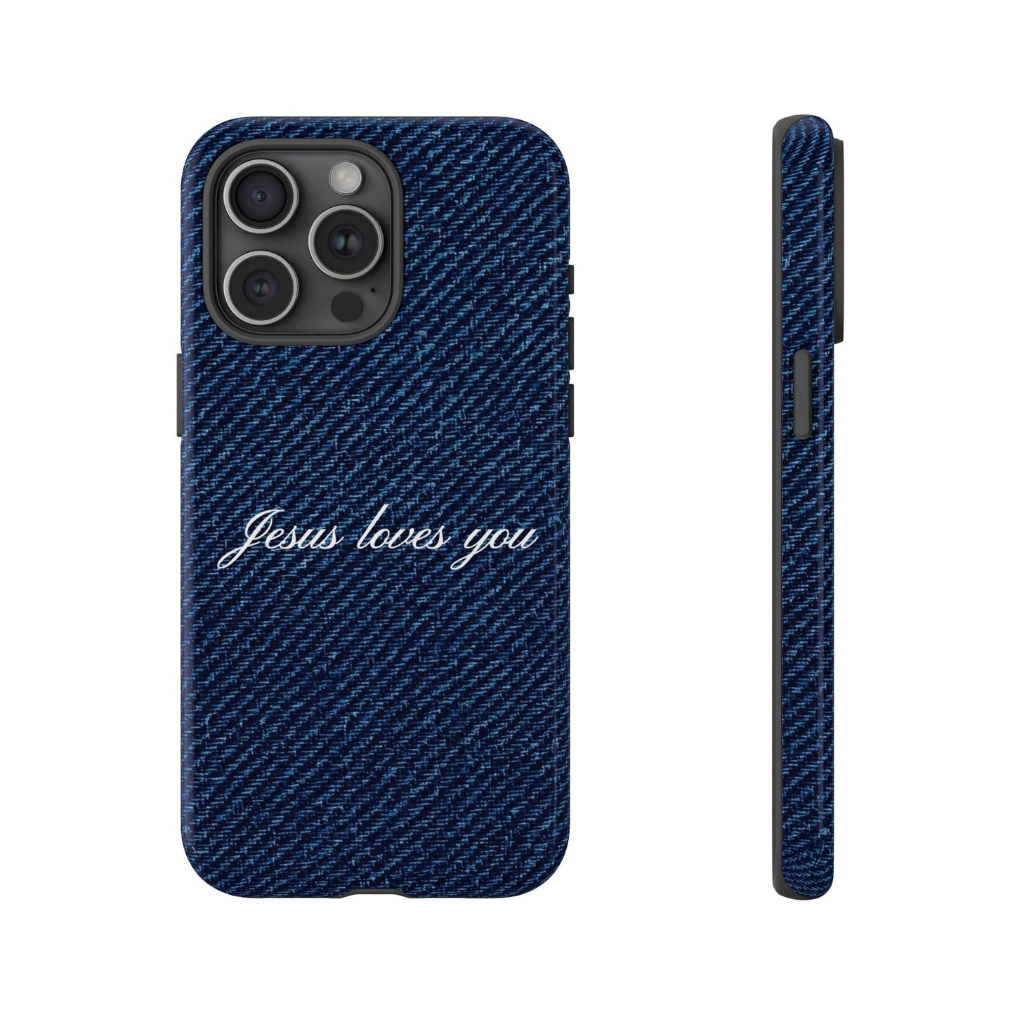 Jesus loves you Dark Denim Phone Case