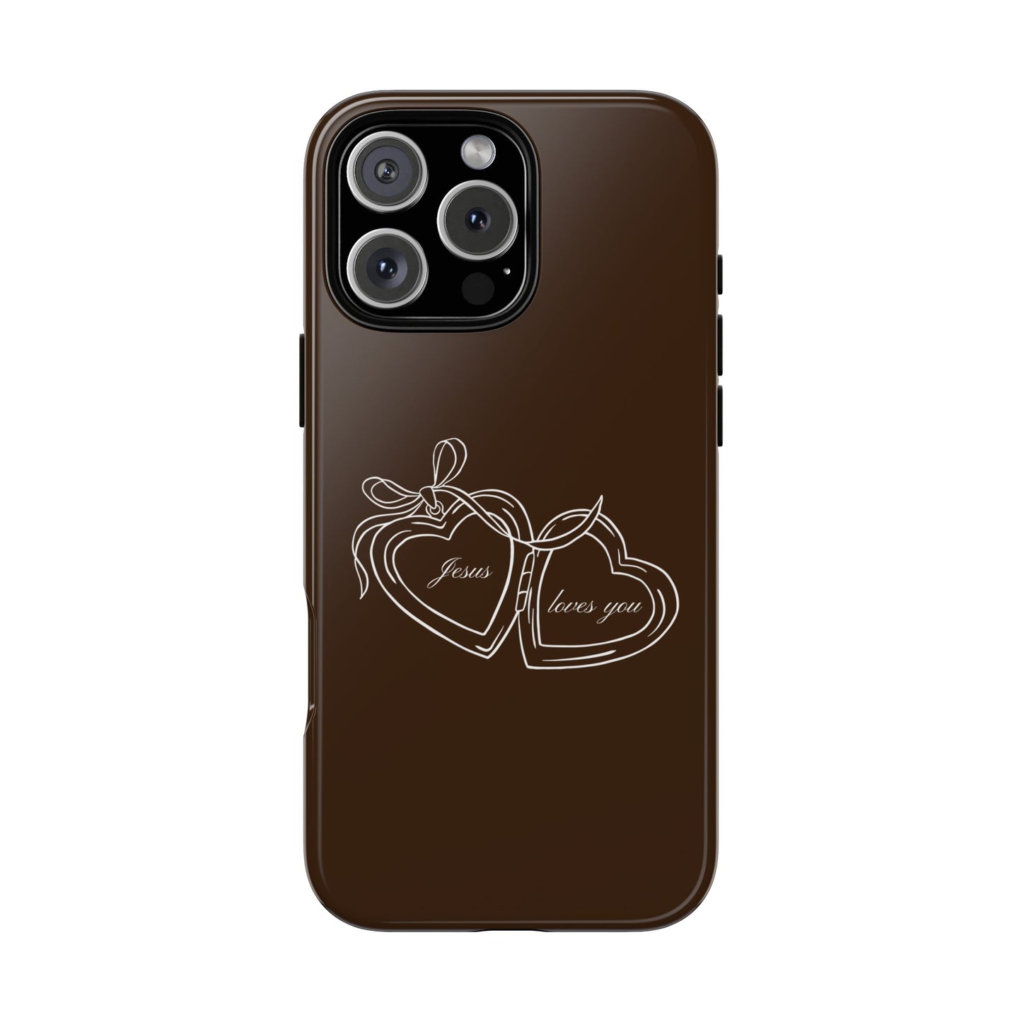 Jesus loves you Locket Espresso Phone Case