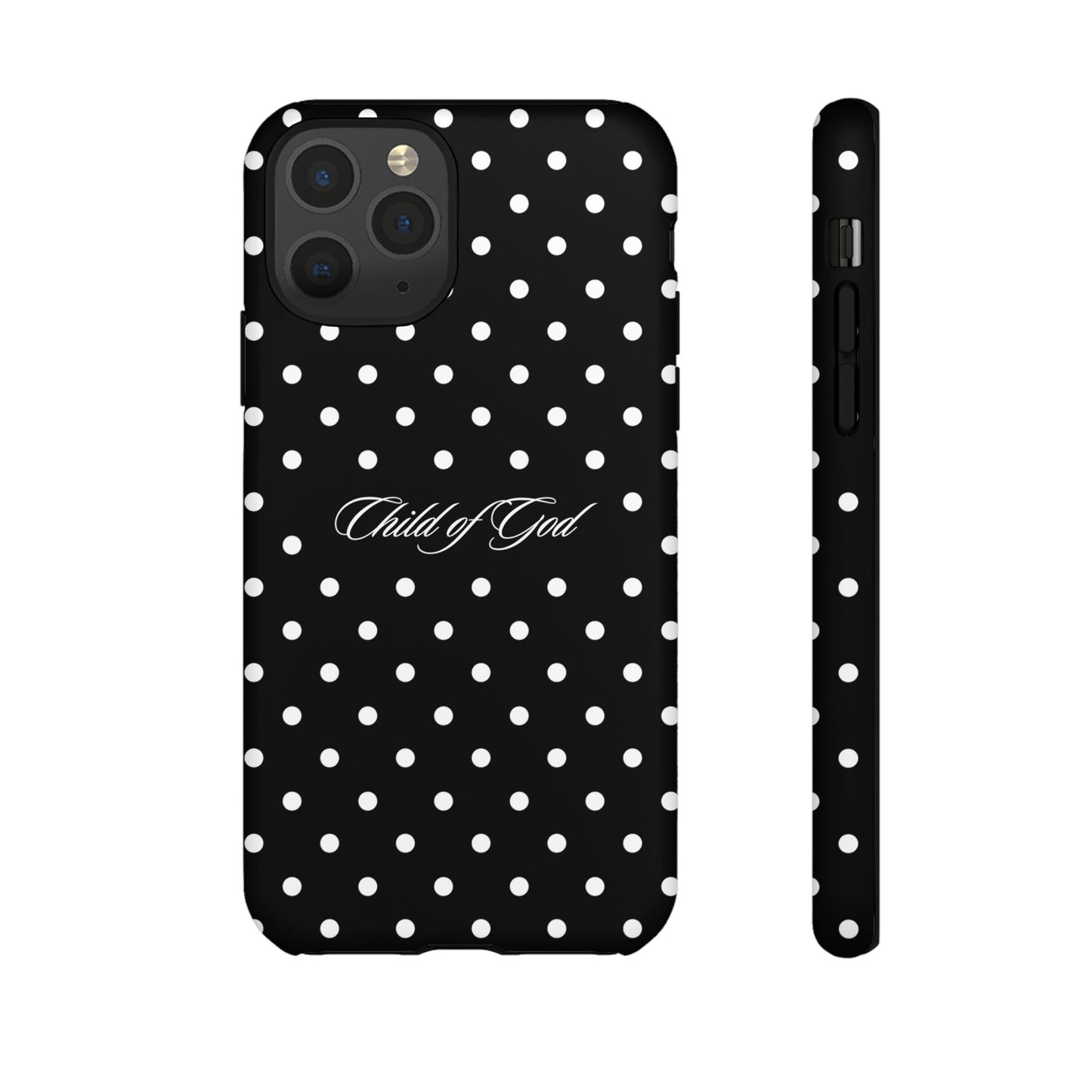 Child of God Black Polka Dot Phone Case