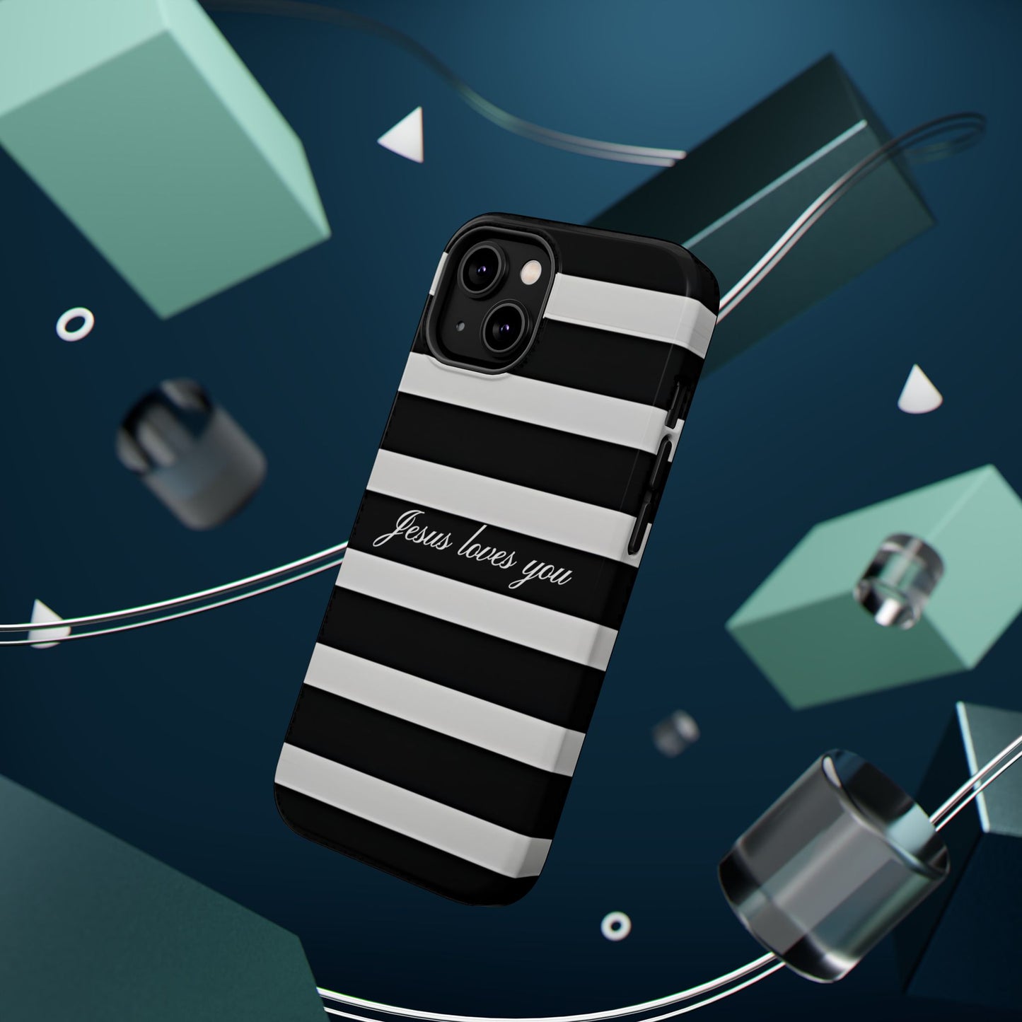 Jesus loves you Striped MagSafe Phone Case
