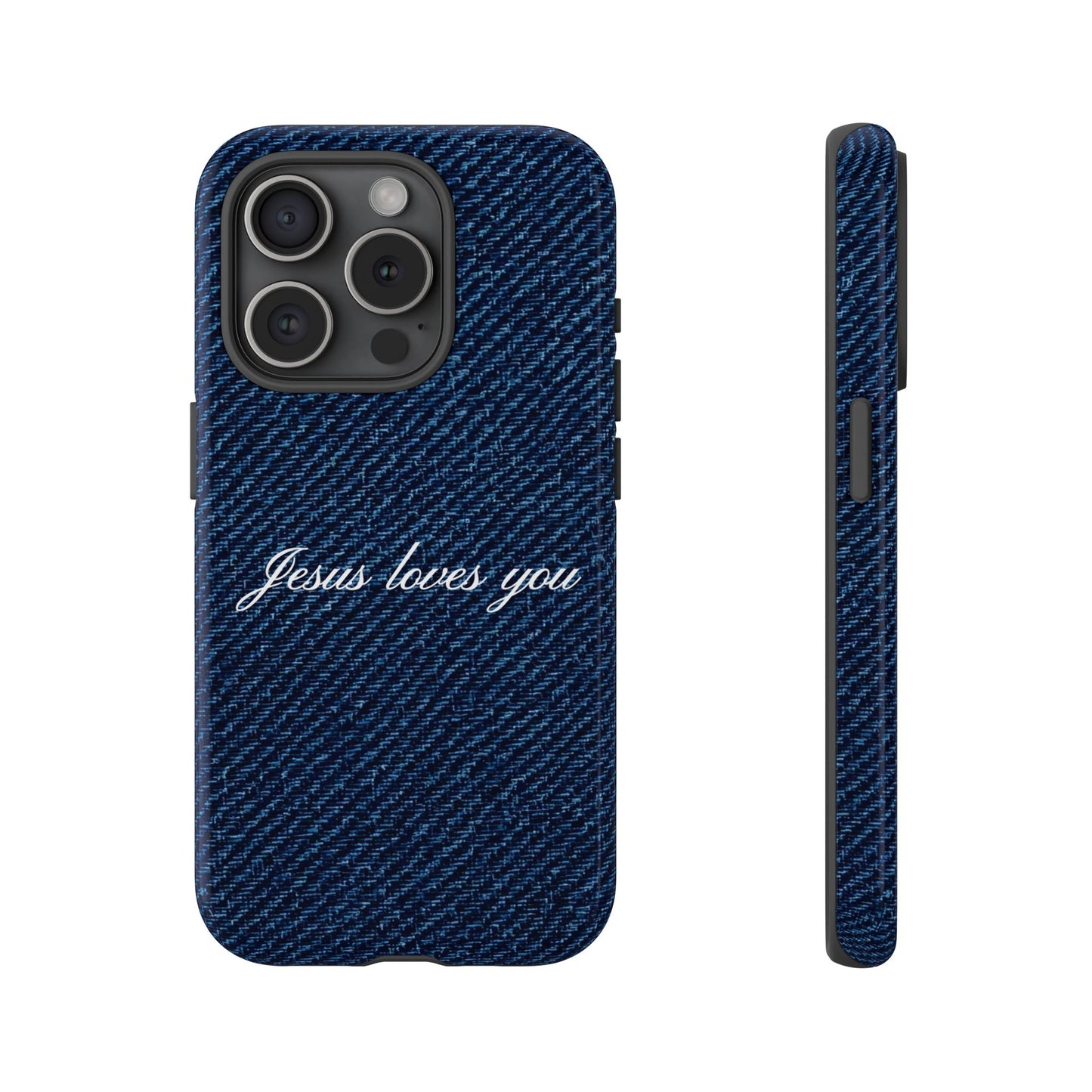 Jesus loves you Dark Denim Phone Case