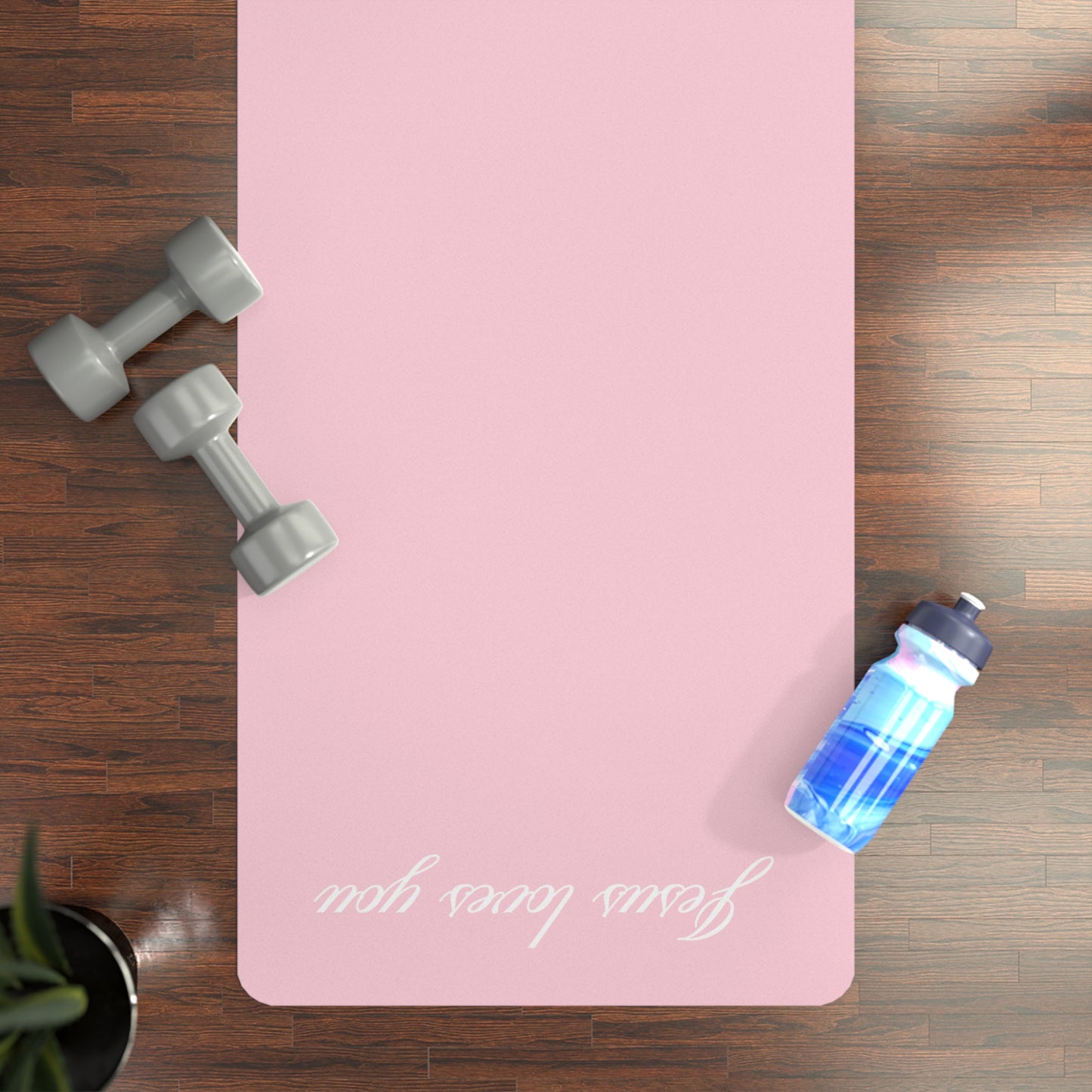 Jesus loves you Pink Workout Mat