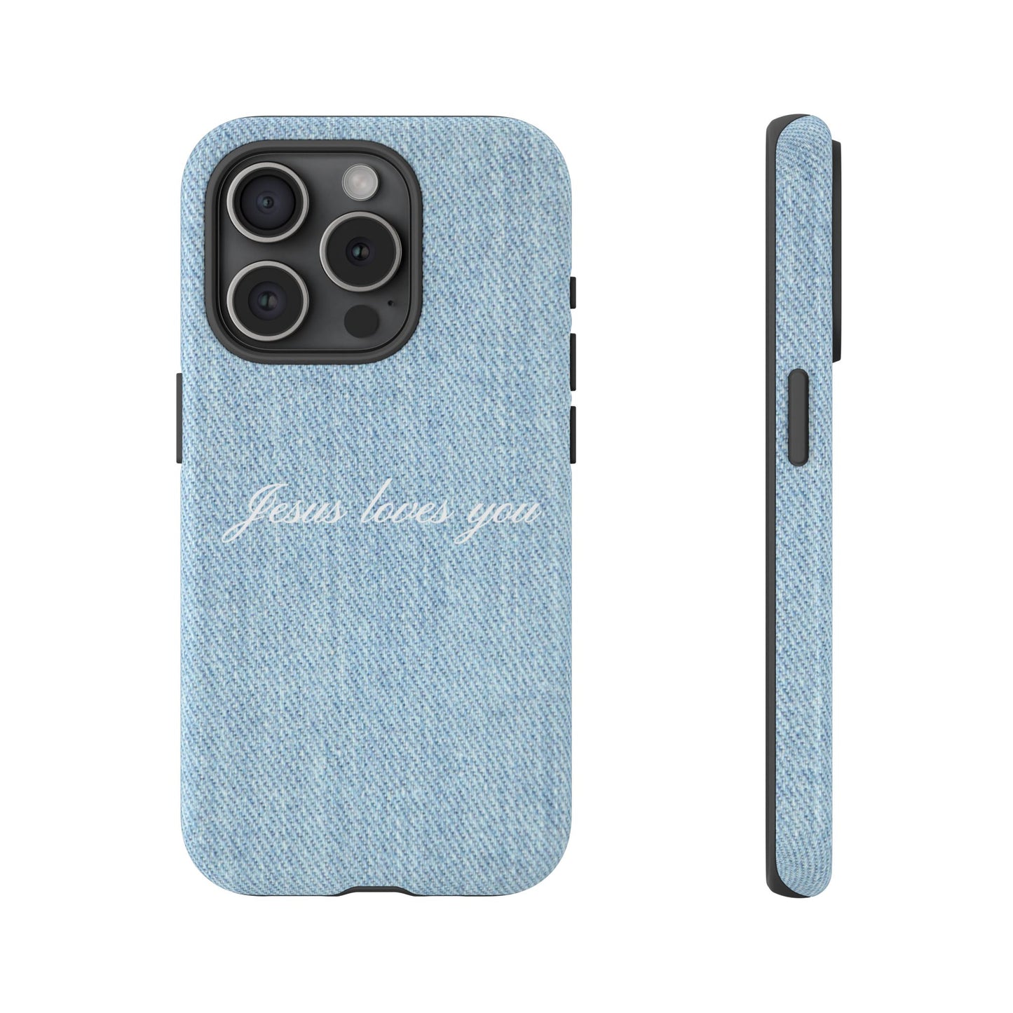 Jesus loves you Denim Phone Case