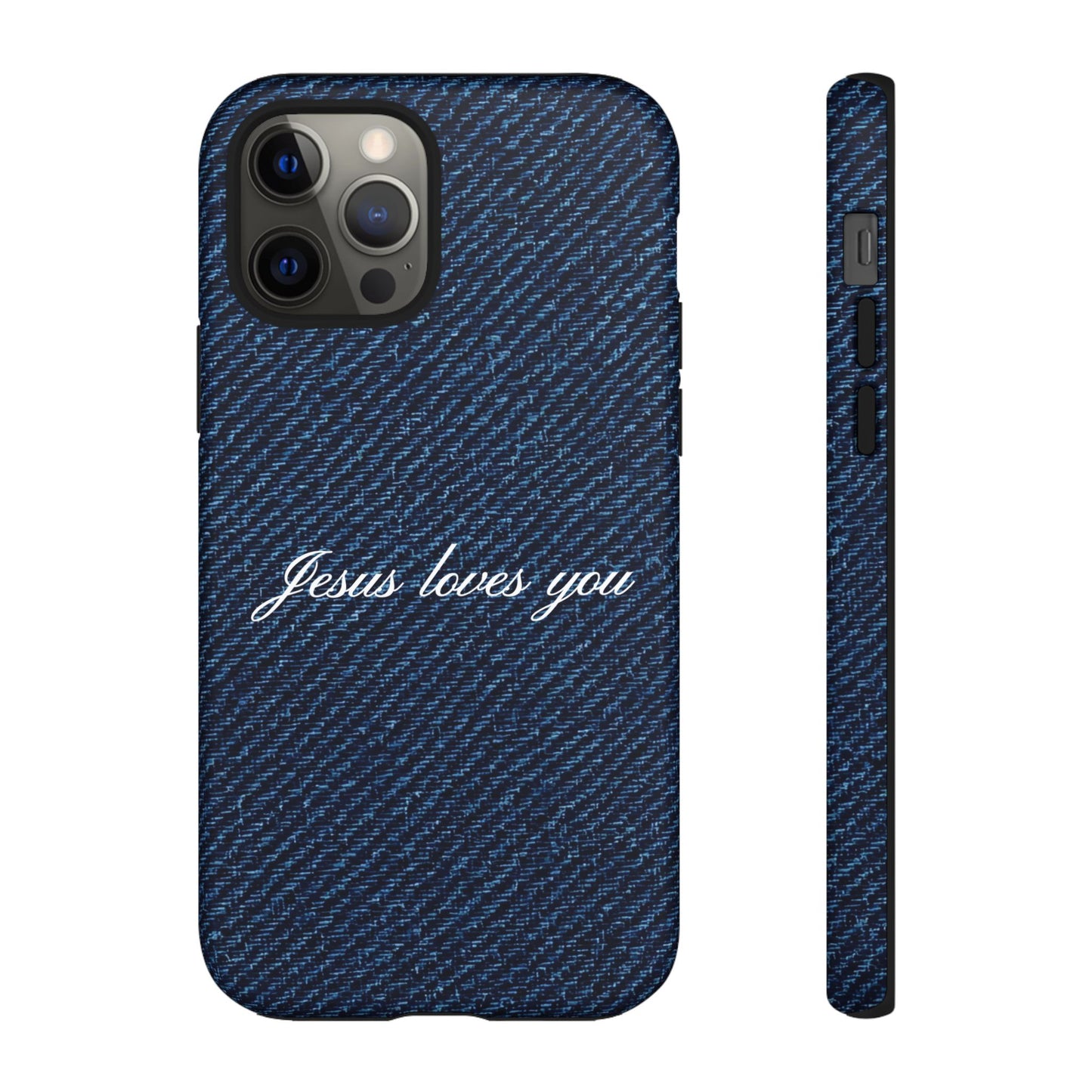 Jesus loves you Dark Denim Phone Case
