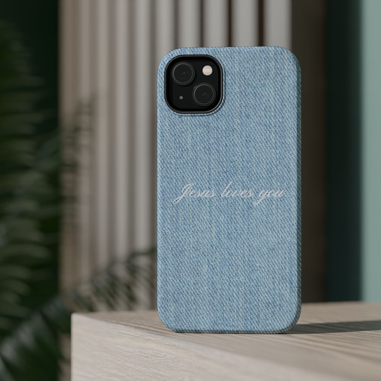 Jesus loves you Denim Phone Case MagSafe