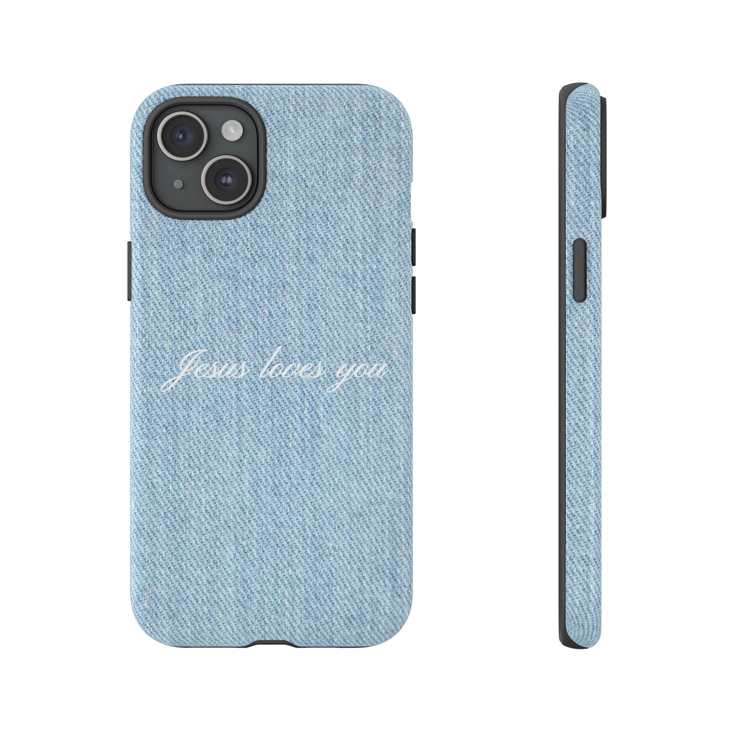 Jesus loves you Denim Phone Case