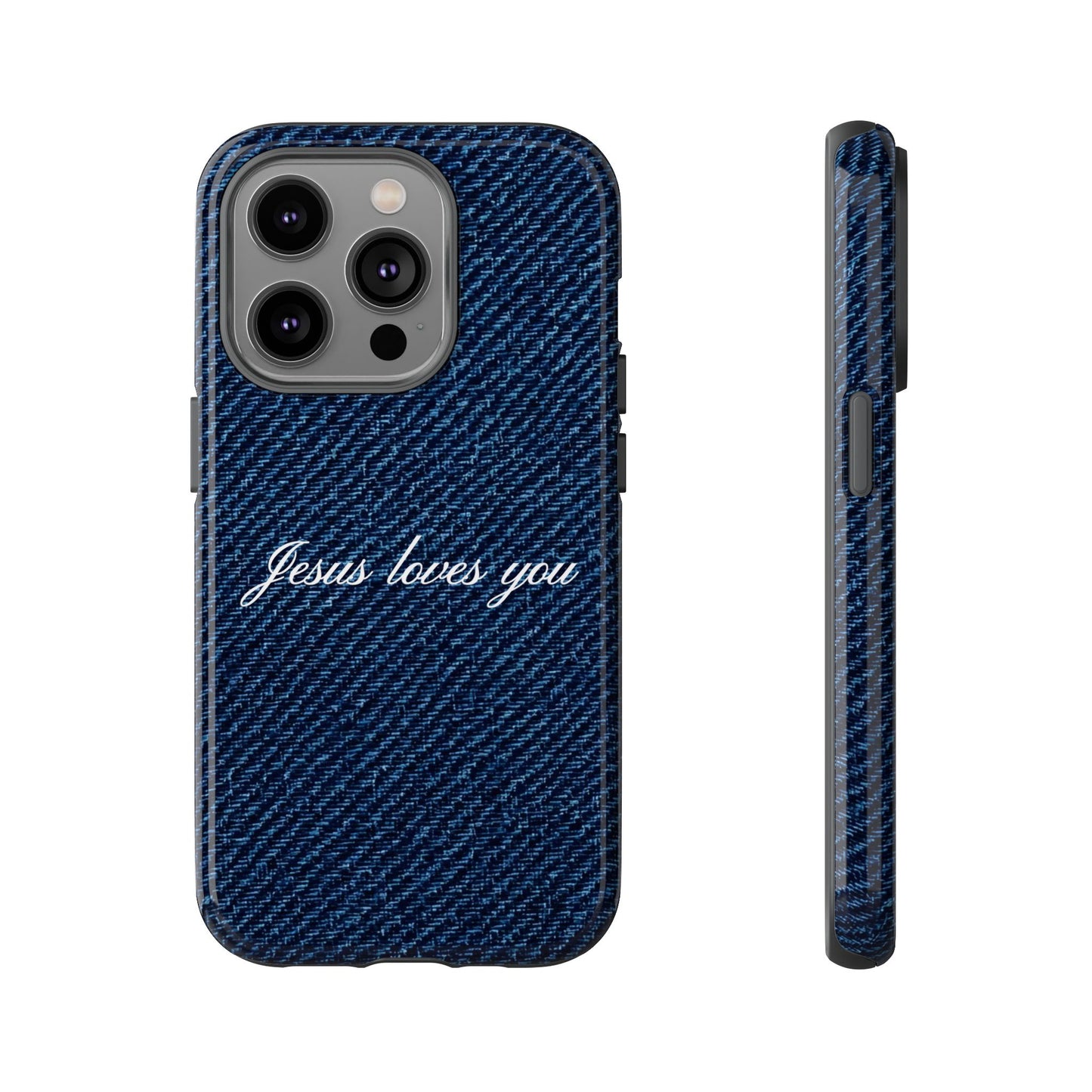 Jesus loves you Dark Denim Phone Case