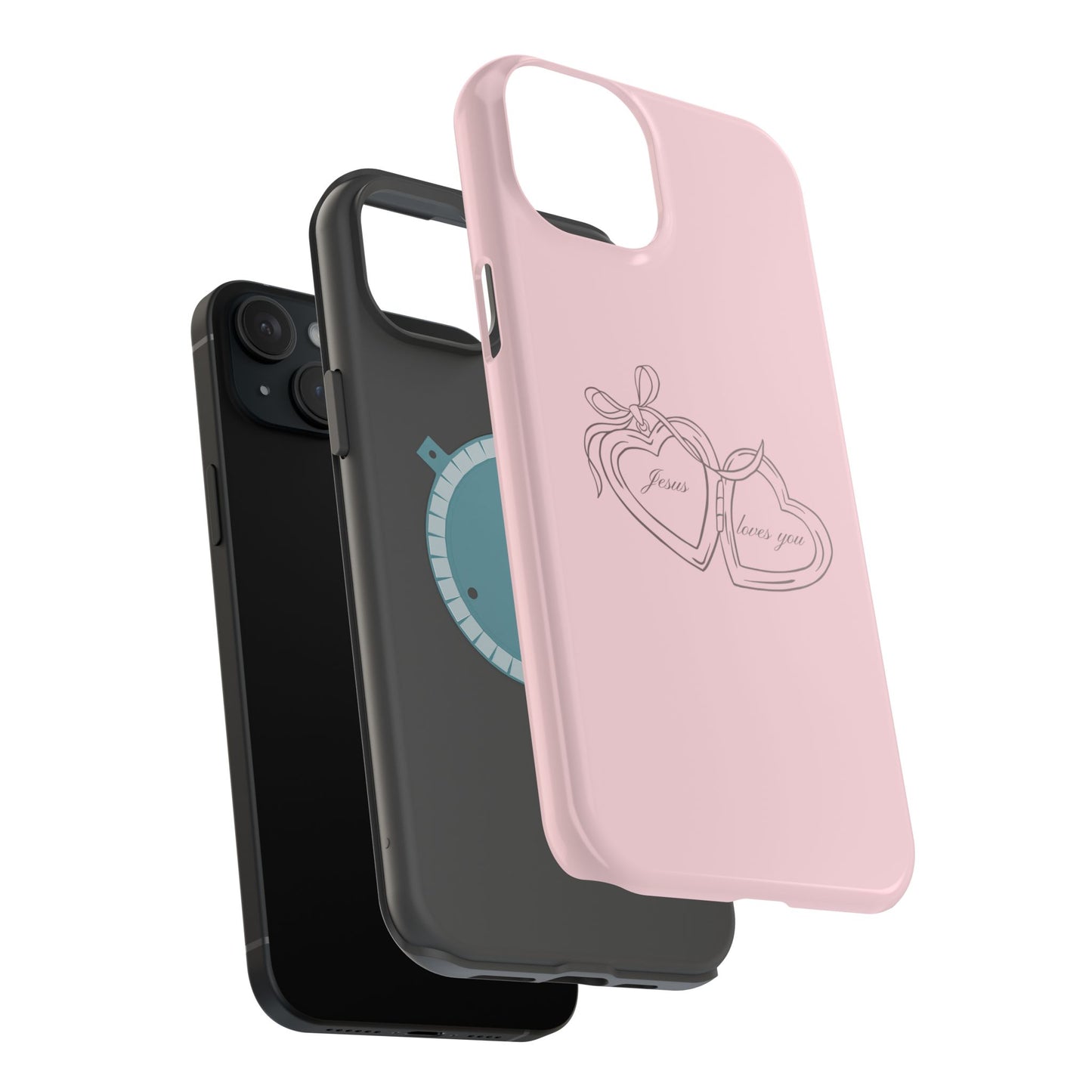 Jesus loves you Pink Locket MagSafe Phone Case
