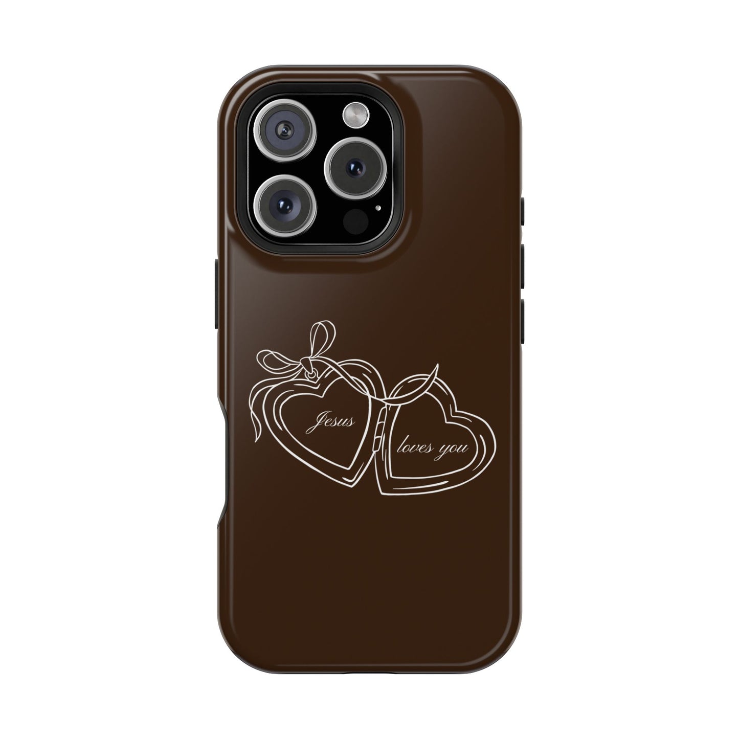 Jesus loves you Locket Espresso MagSafe Phone Case