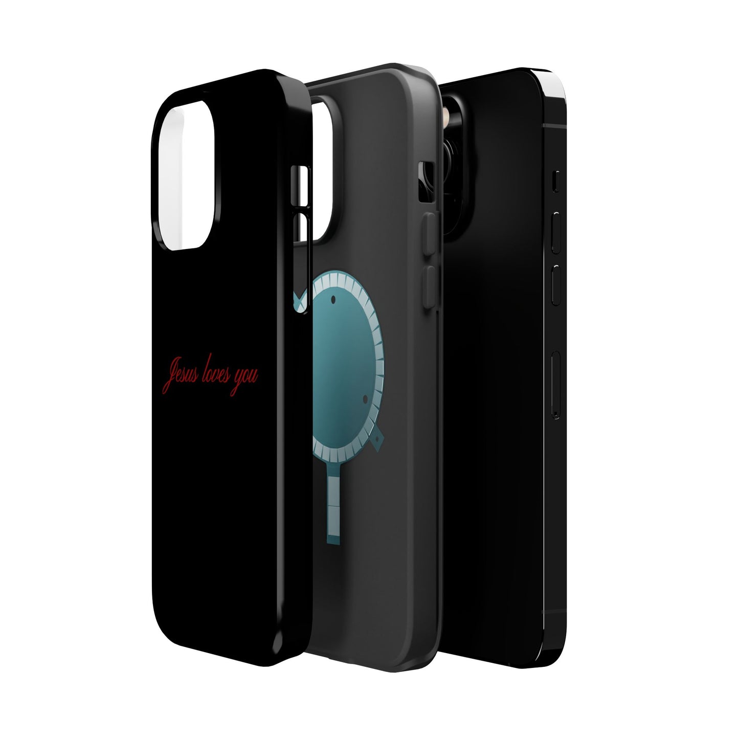 Jesus loves you Black MagSafe Phone Case