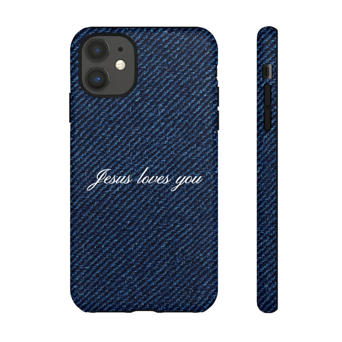 Jesus loves you Dark Denim Phone Case