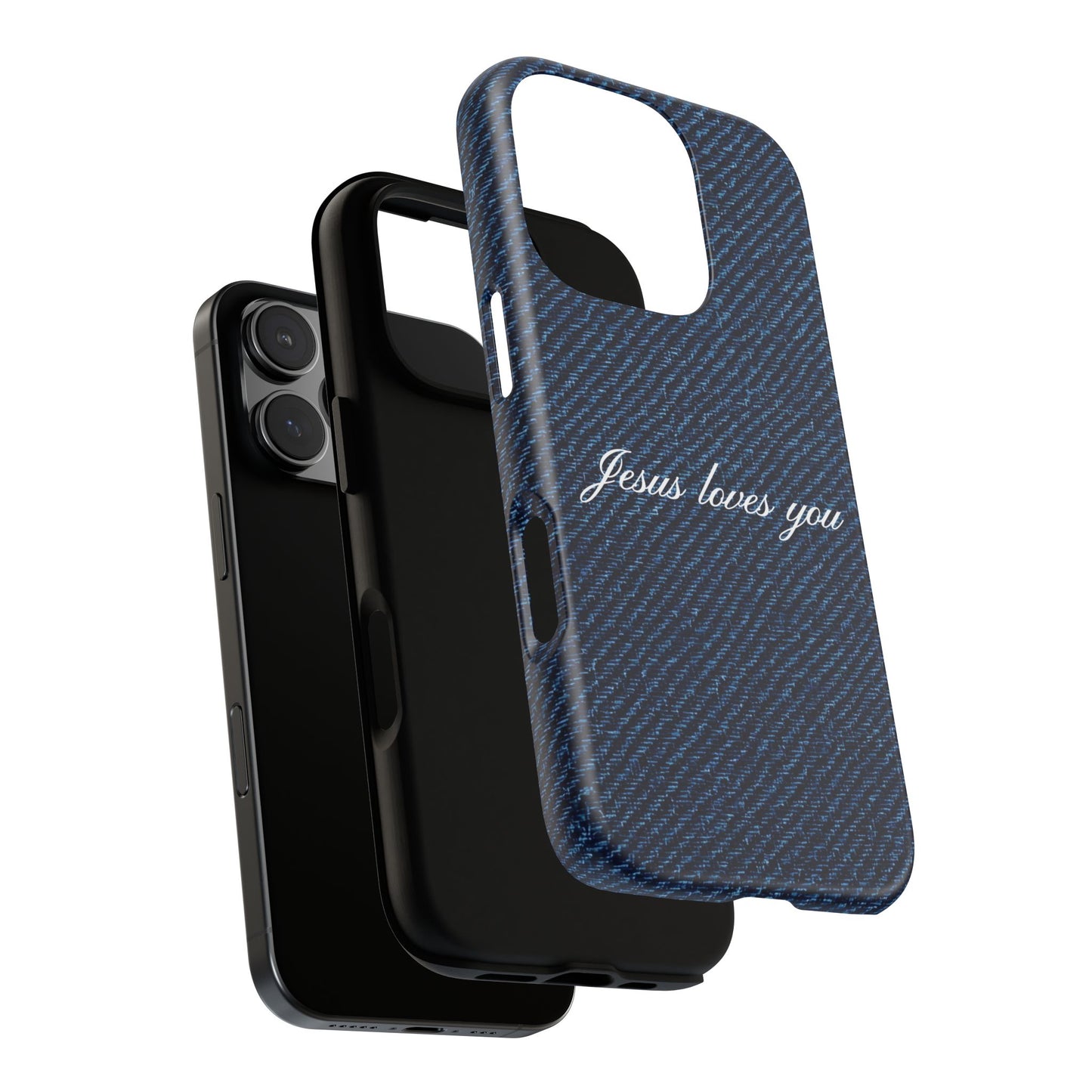 Jesus loves you Dark Denim Phone Case