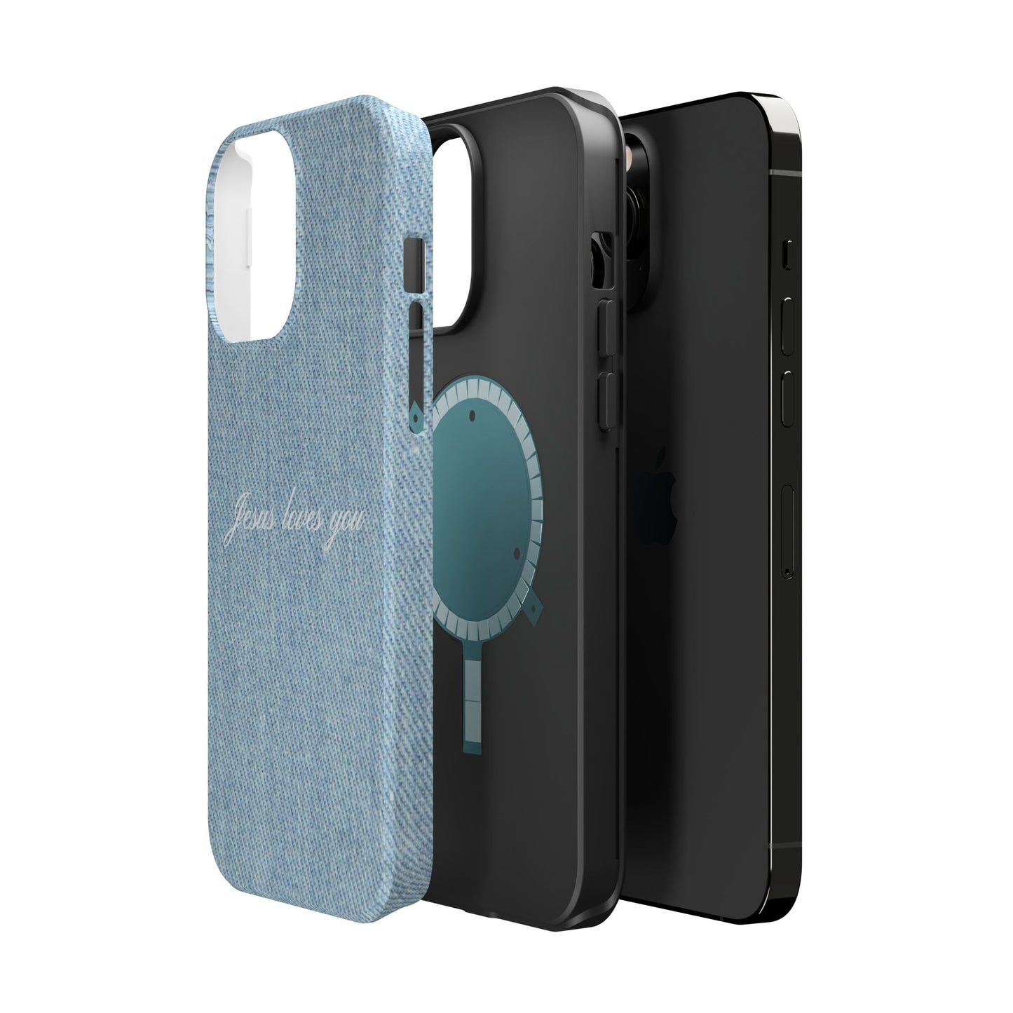 Jesus loves you Denim Phone Case MagSafe