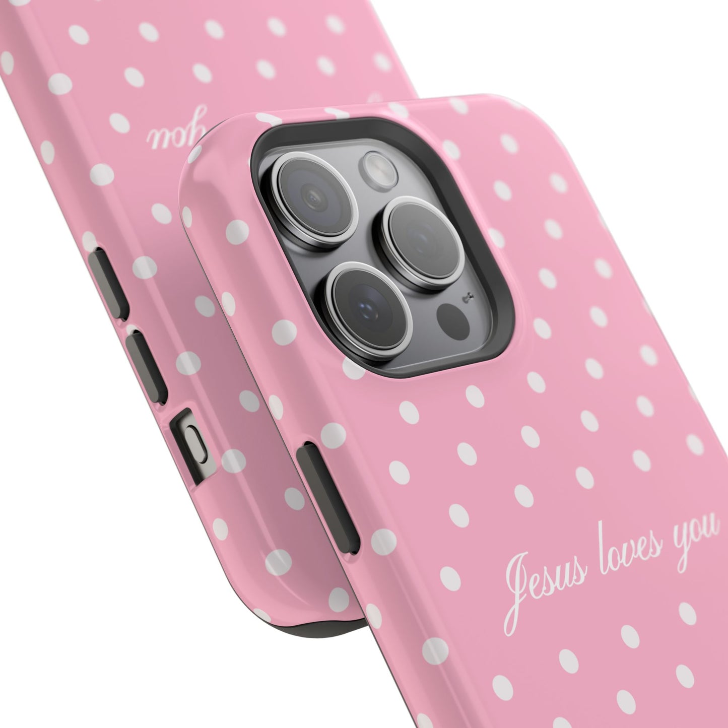 Jesus loves you Pink Polka Dot MagSafe Phone Case