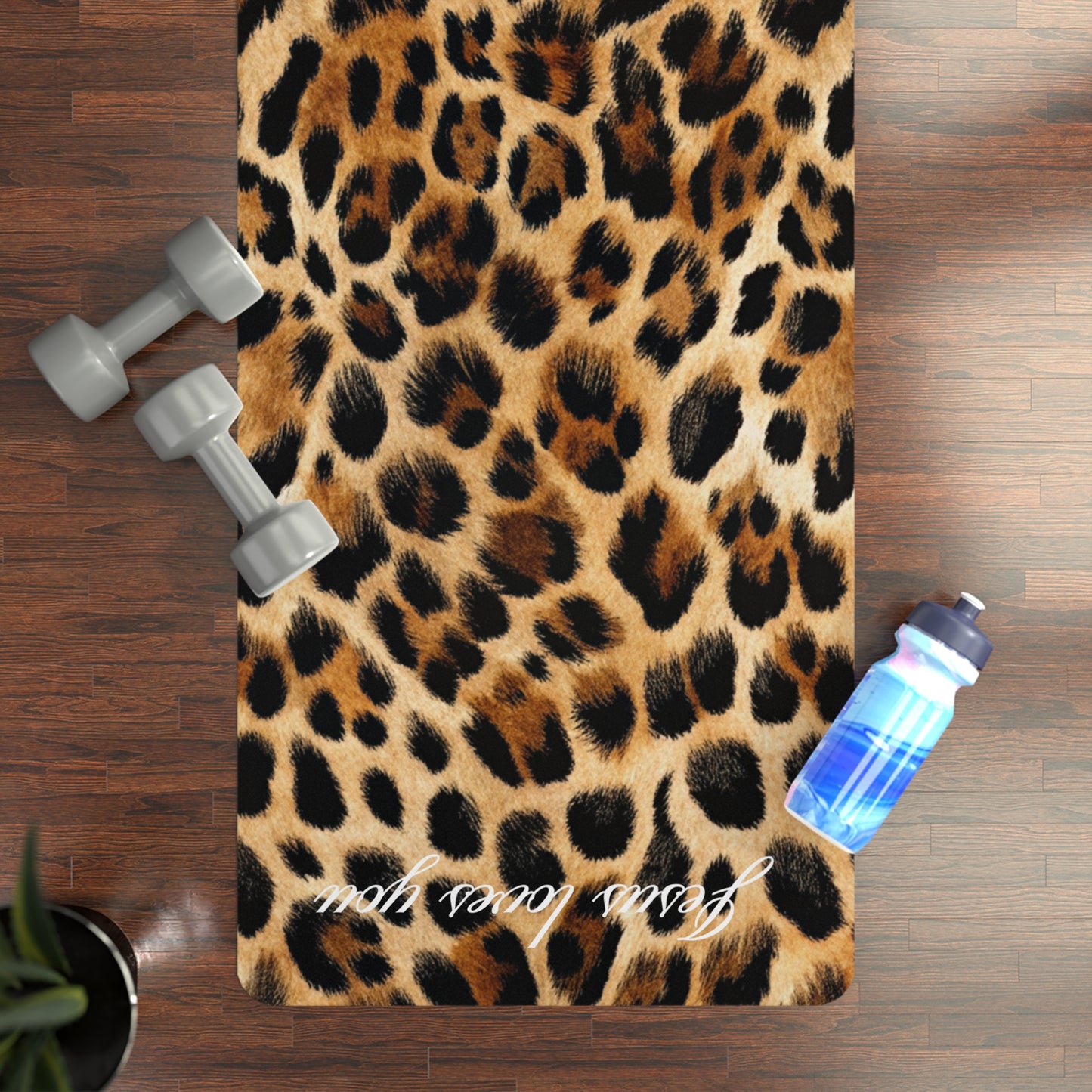 Jesus loves you Leopard Workout Mat