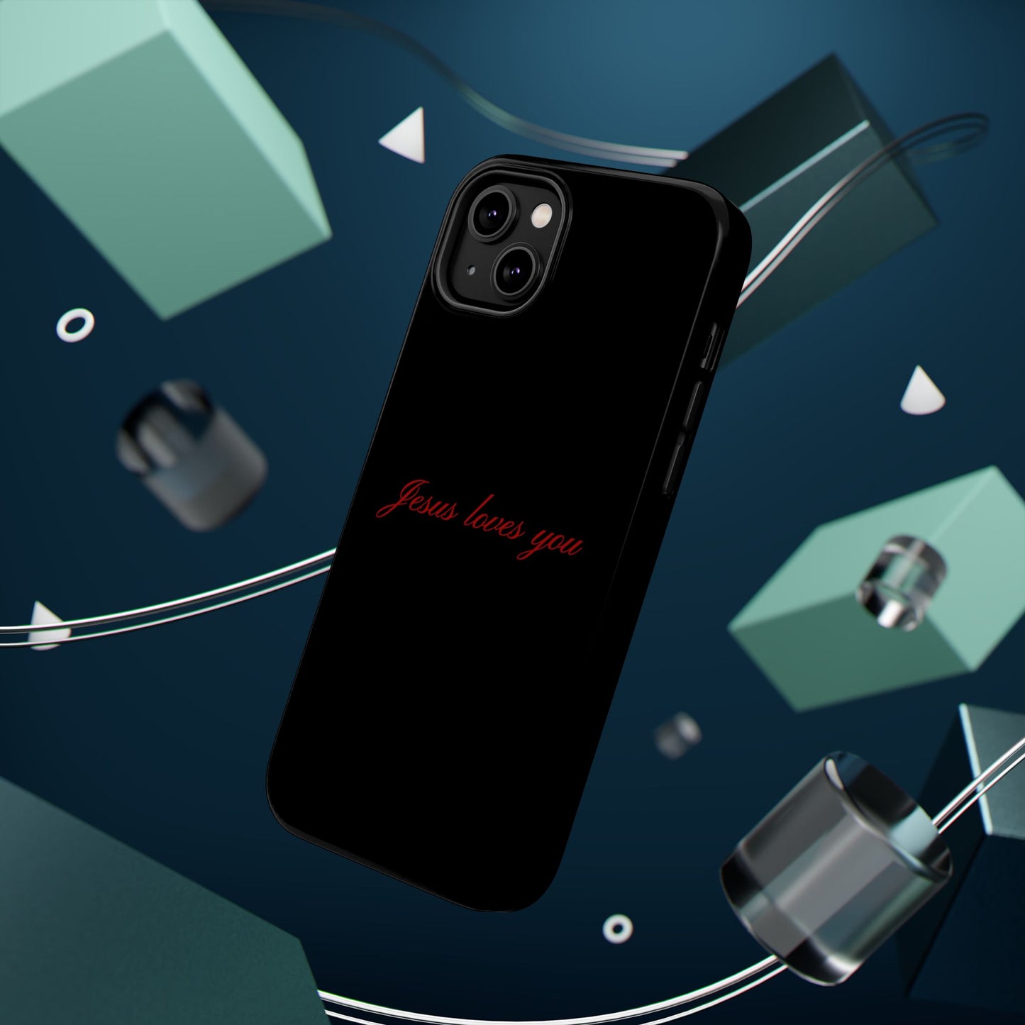 Jesus loves you Black MagSafe Phone Case