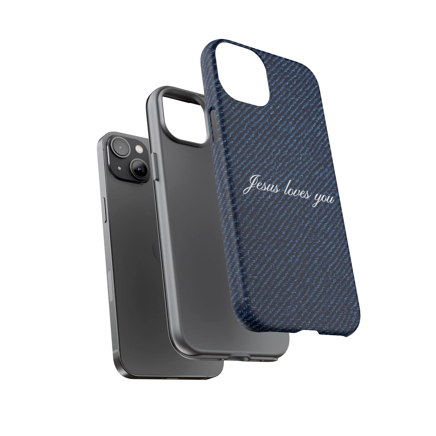 Jesus loves you Dark Denim Phone Case