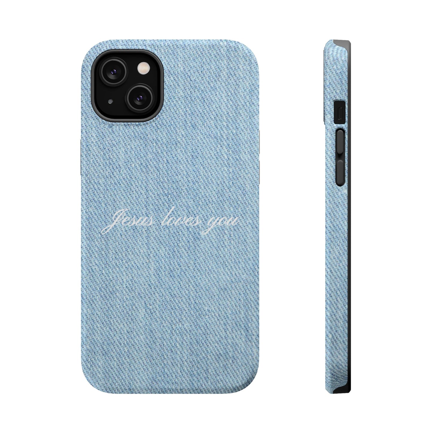 Jesus loves you Denim Phone Case MagSafe