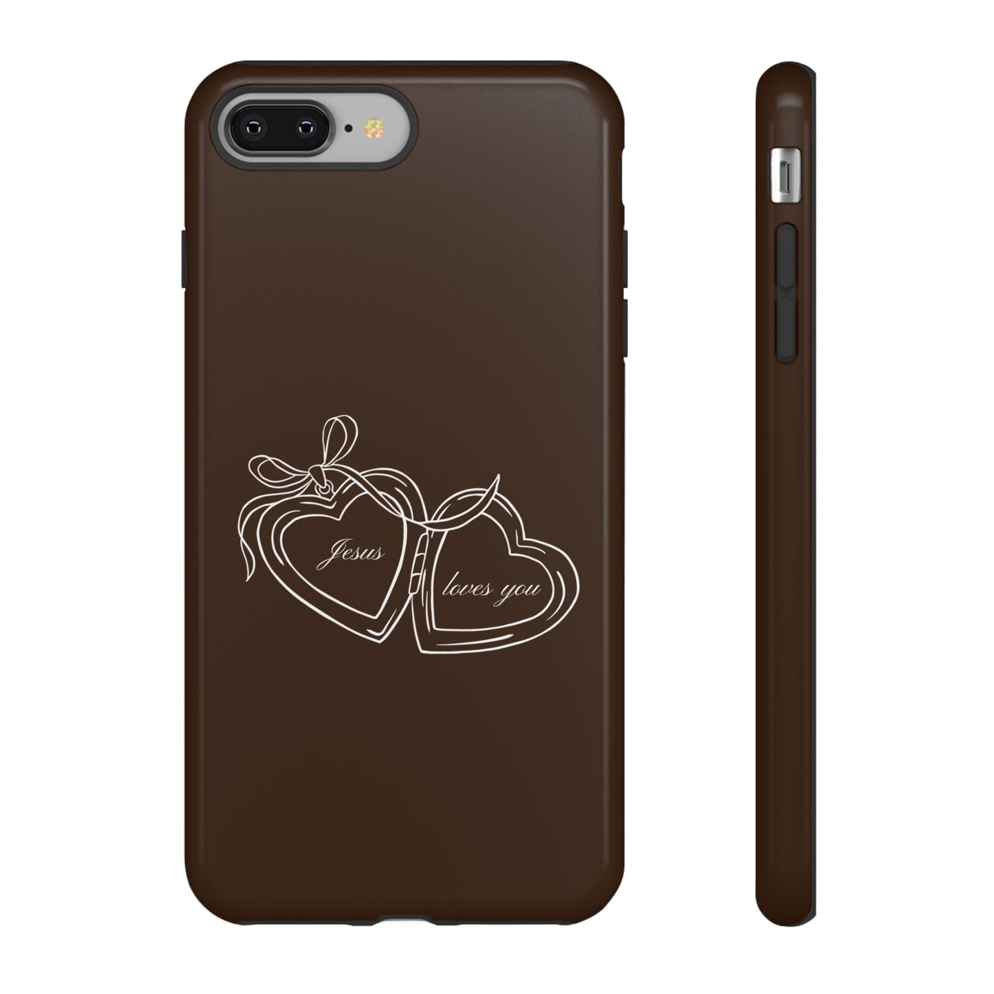 Jesus loves you Locket Espresso Phone Case