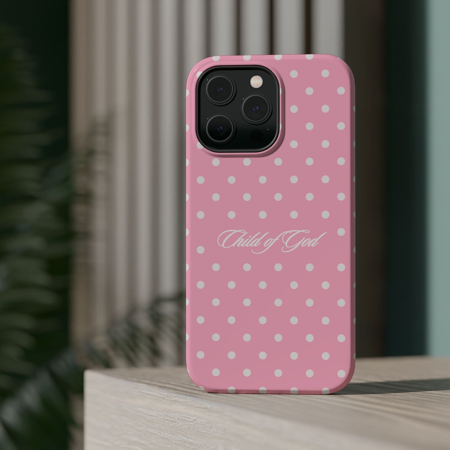Child of God Pink Polka Dot Phone Case MagSafe