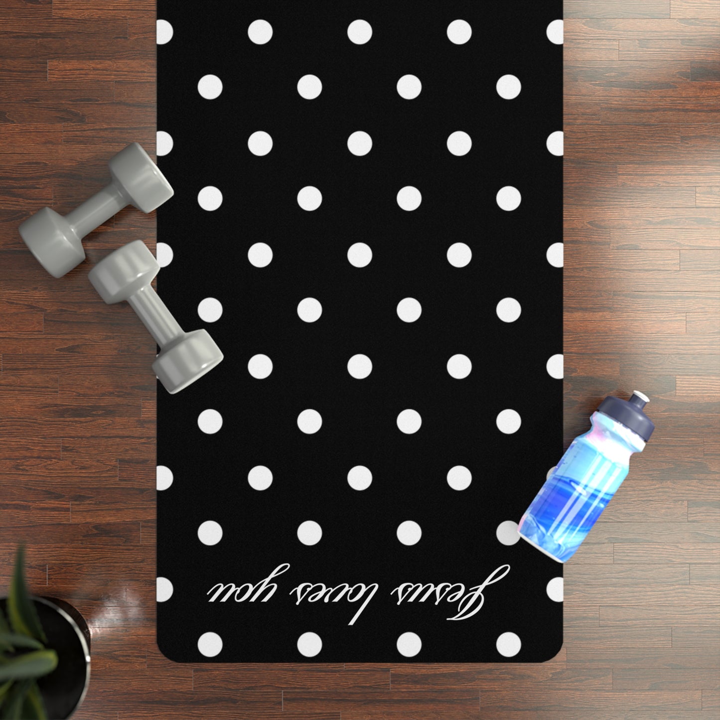 Jesus loves you Polka Dot Workout Mat
